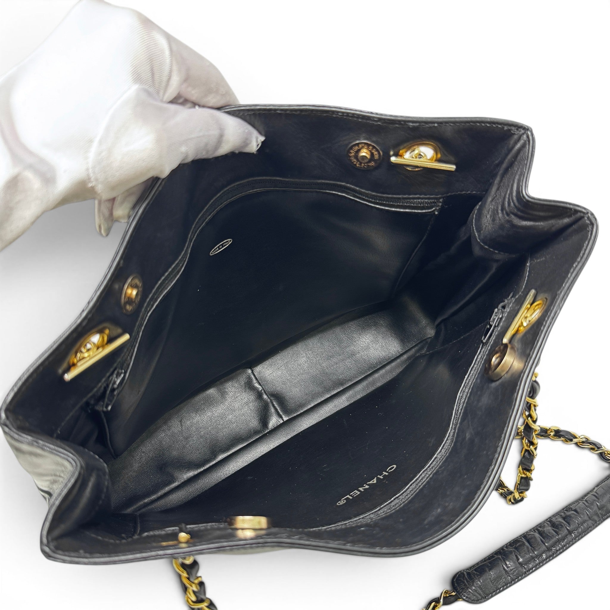 Chanel Black Vintage Timeless Chain Tote