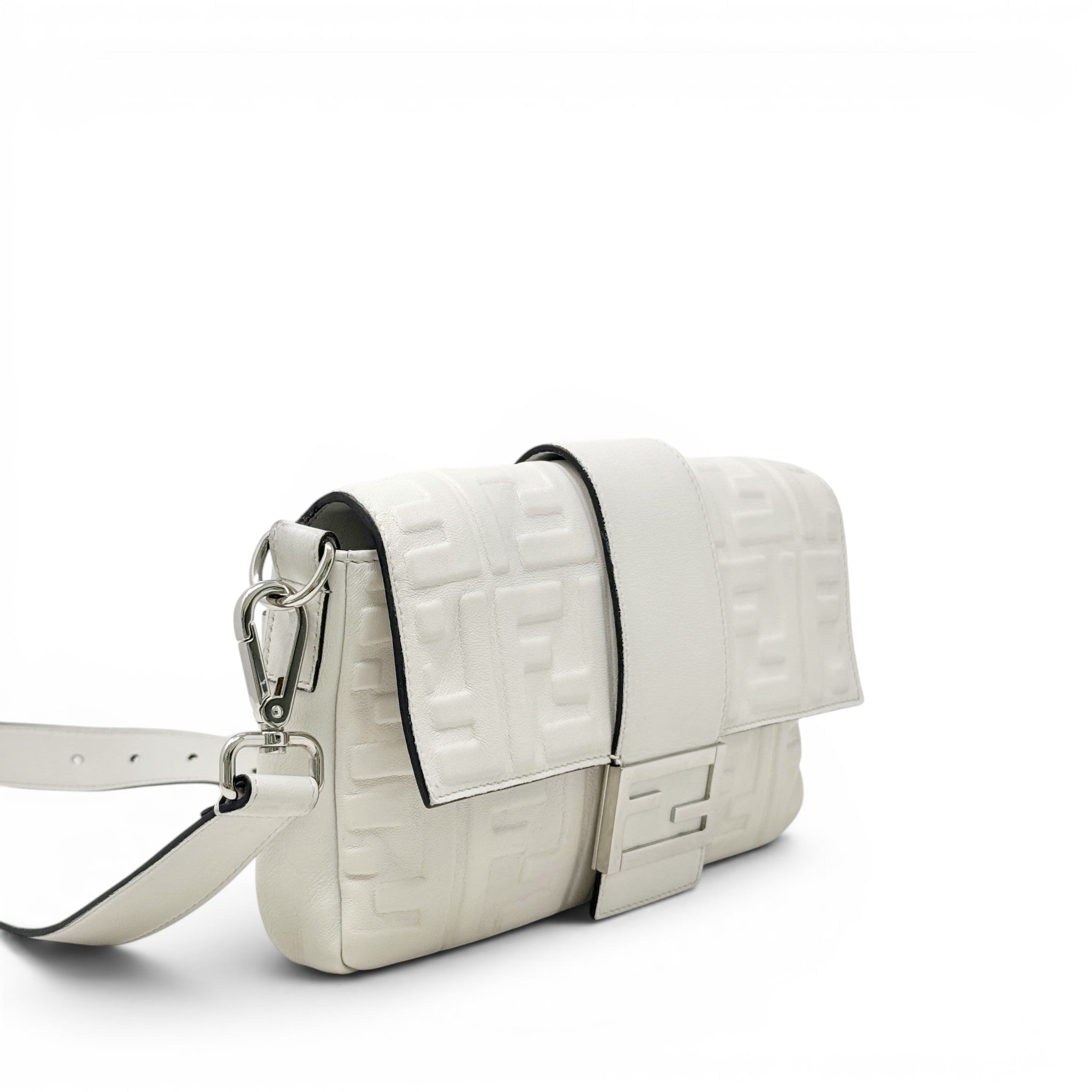 Fendi White Small Baguette Bag