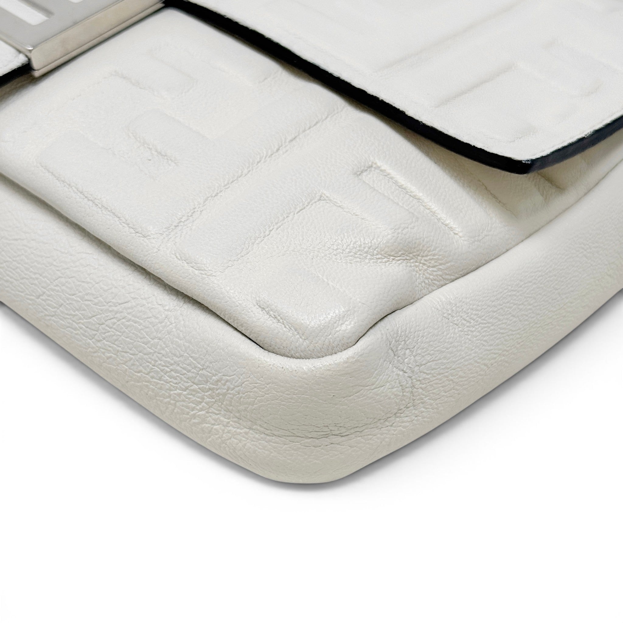 Fendi White Small Baguette Bag