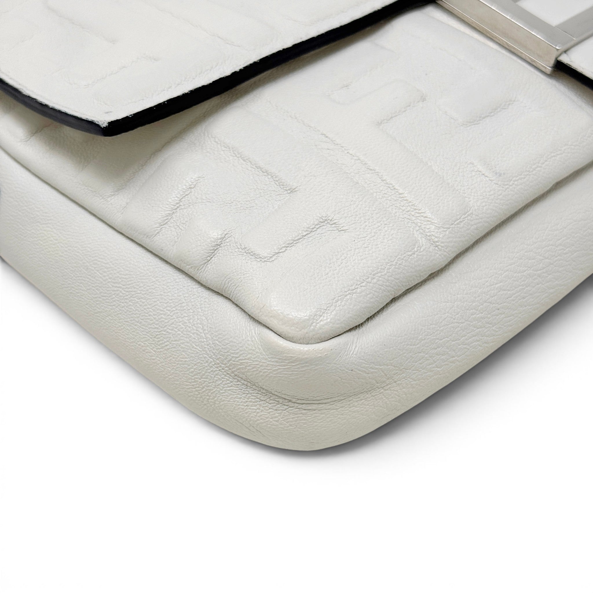 Fendi White Small Baguette Bag