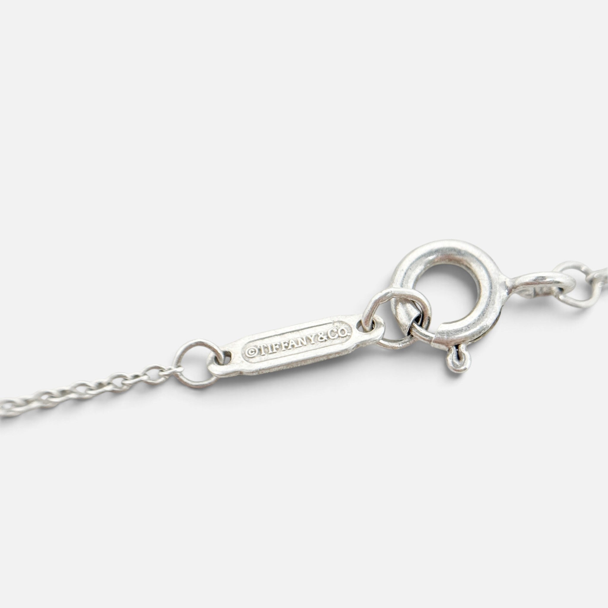 Tiffany & Co. Silver Heart Tag Key Pendant Necklace