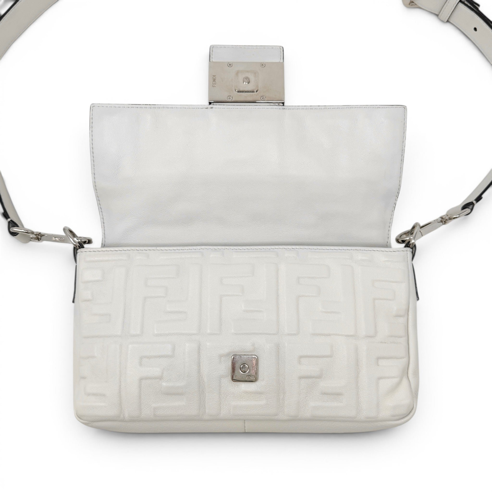Fendi White Small Baguette Bag