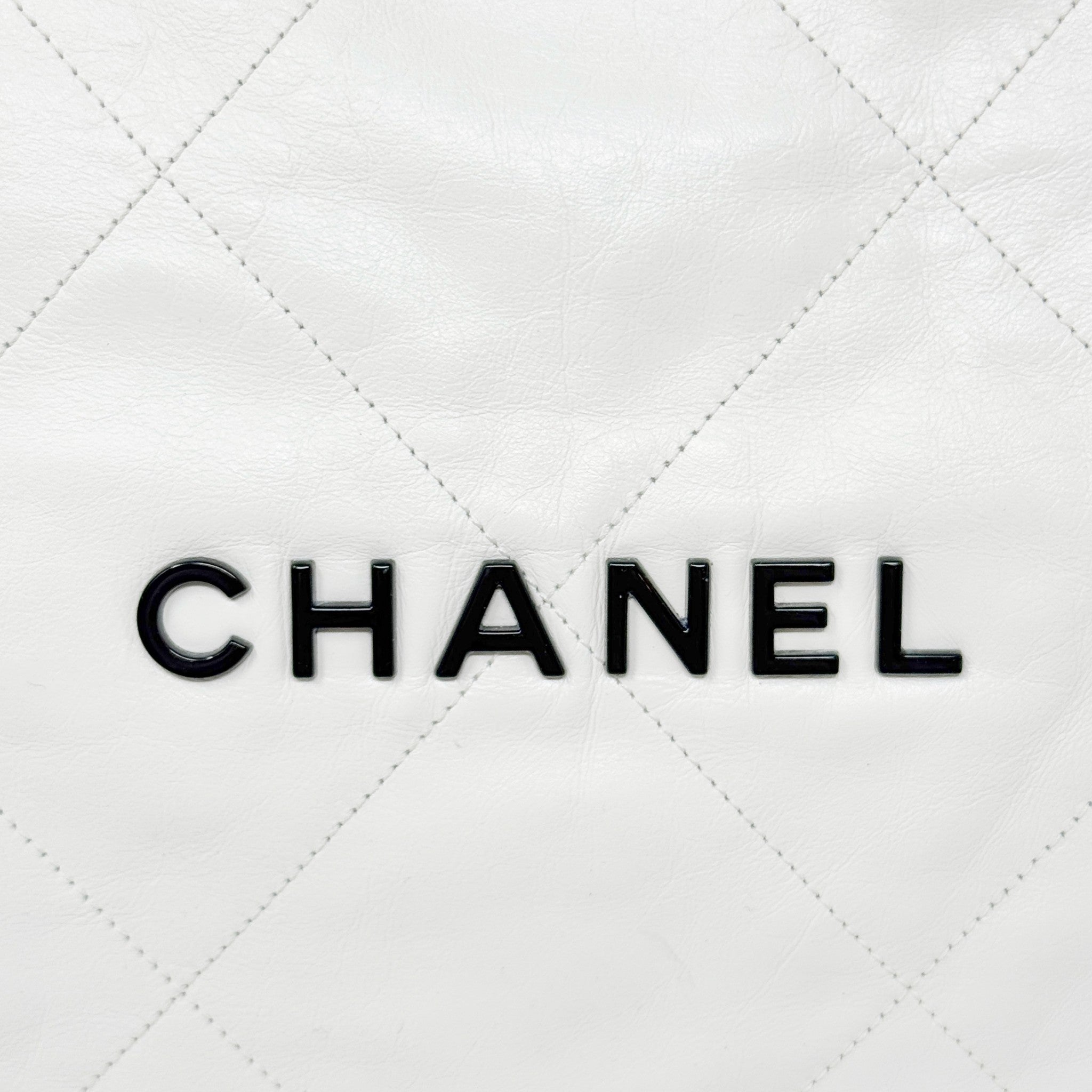 Chanel White Small 22 Hobo With Pouch