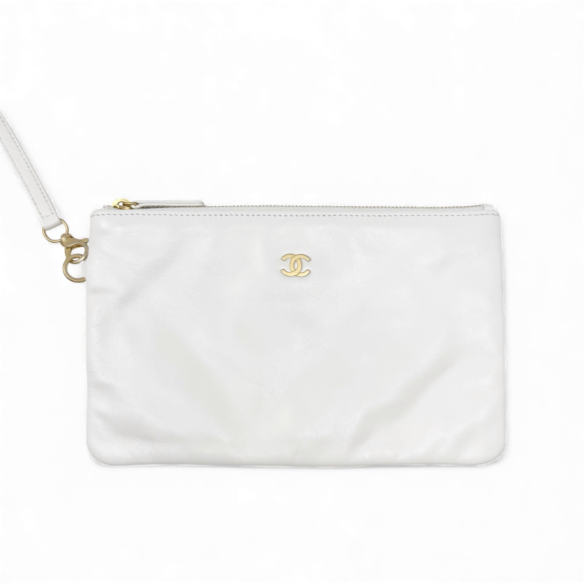 Chanel White Small 22 Hobo With Pouch