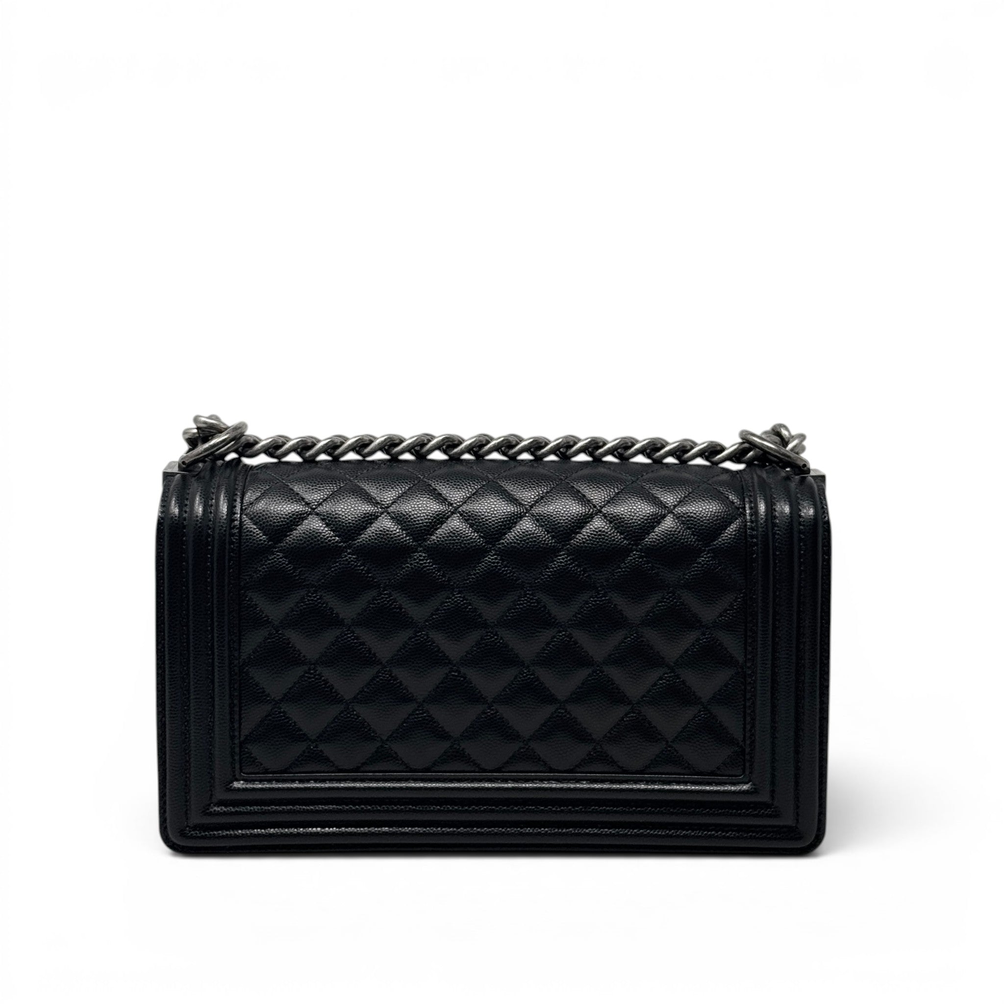 Chanel Black Caviar Medium Boy Bag