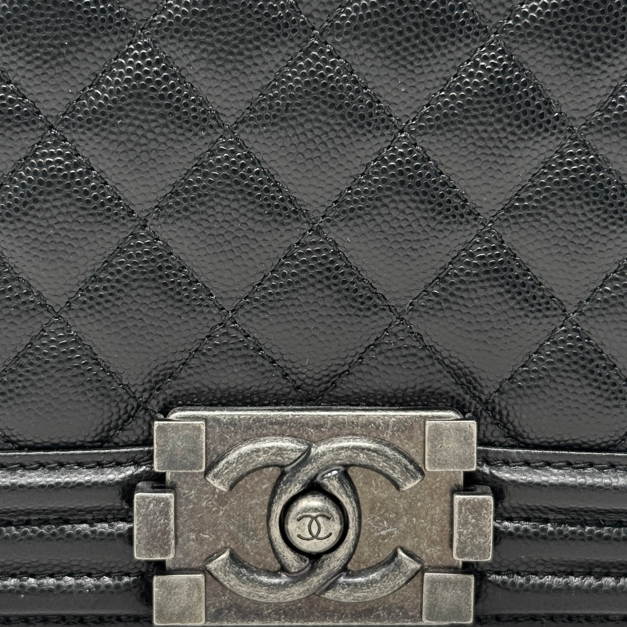 Chanel Black Caviar Medium Boy Bag
