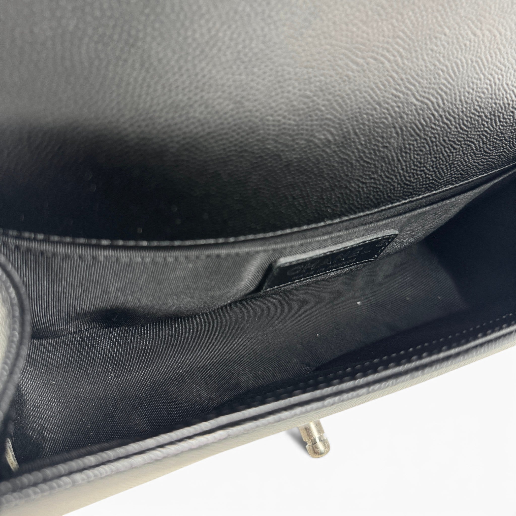 Chanel Black Caviar Medium Boy Bag