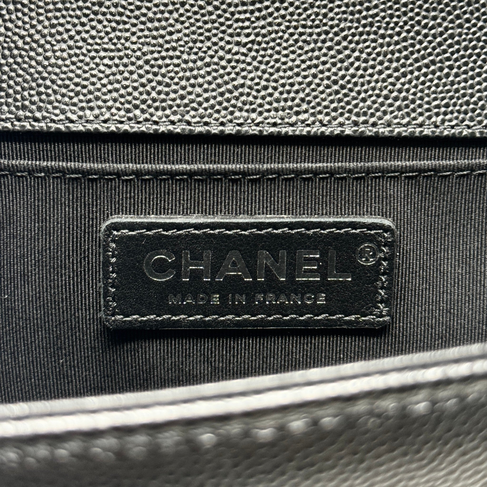 Chanel Black Caviar Medium Boy Bag