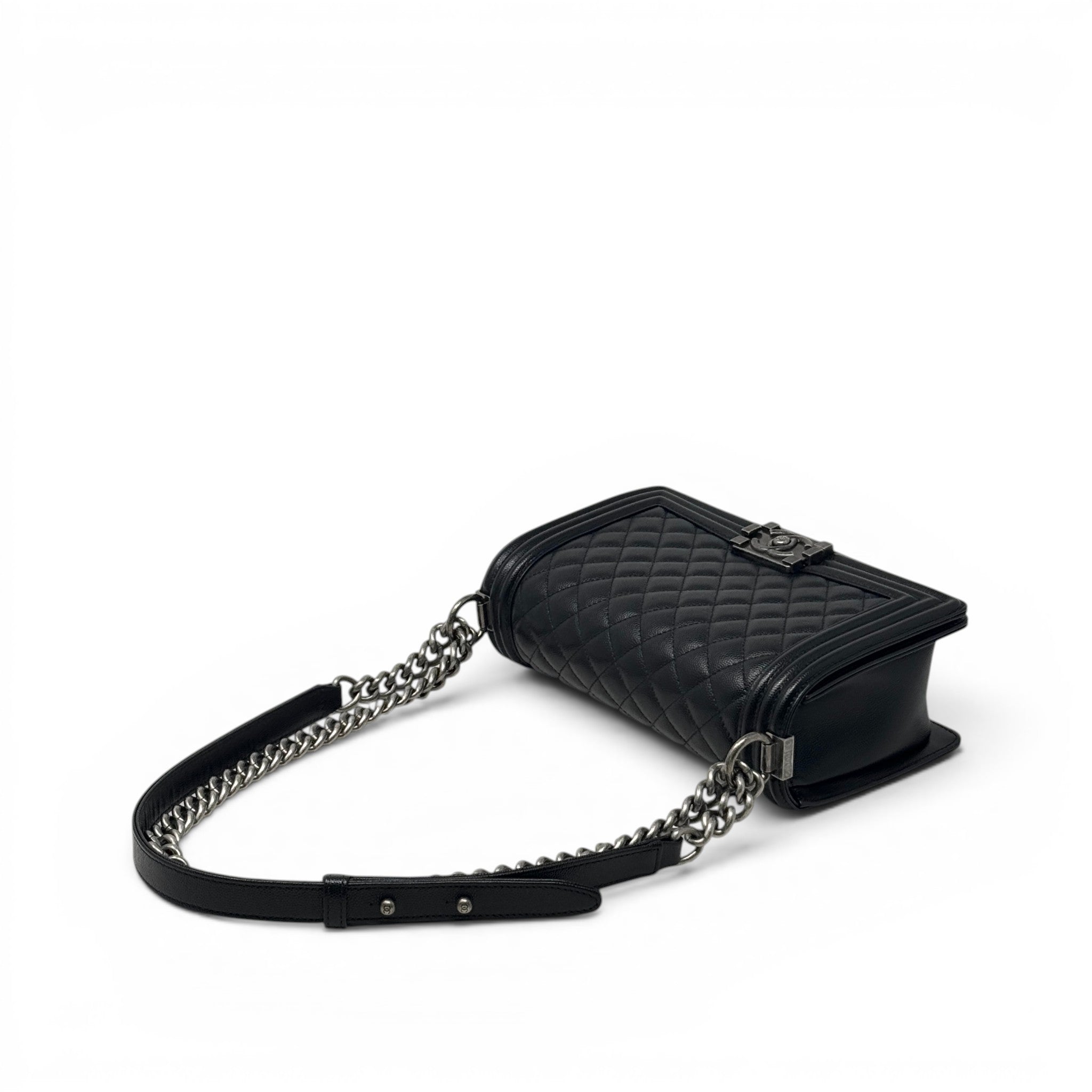 Chanel Black Caviar Medium Boy Bag