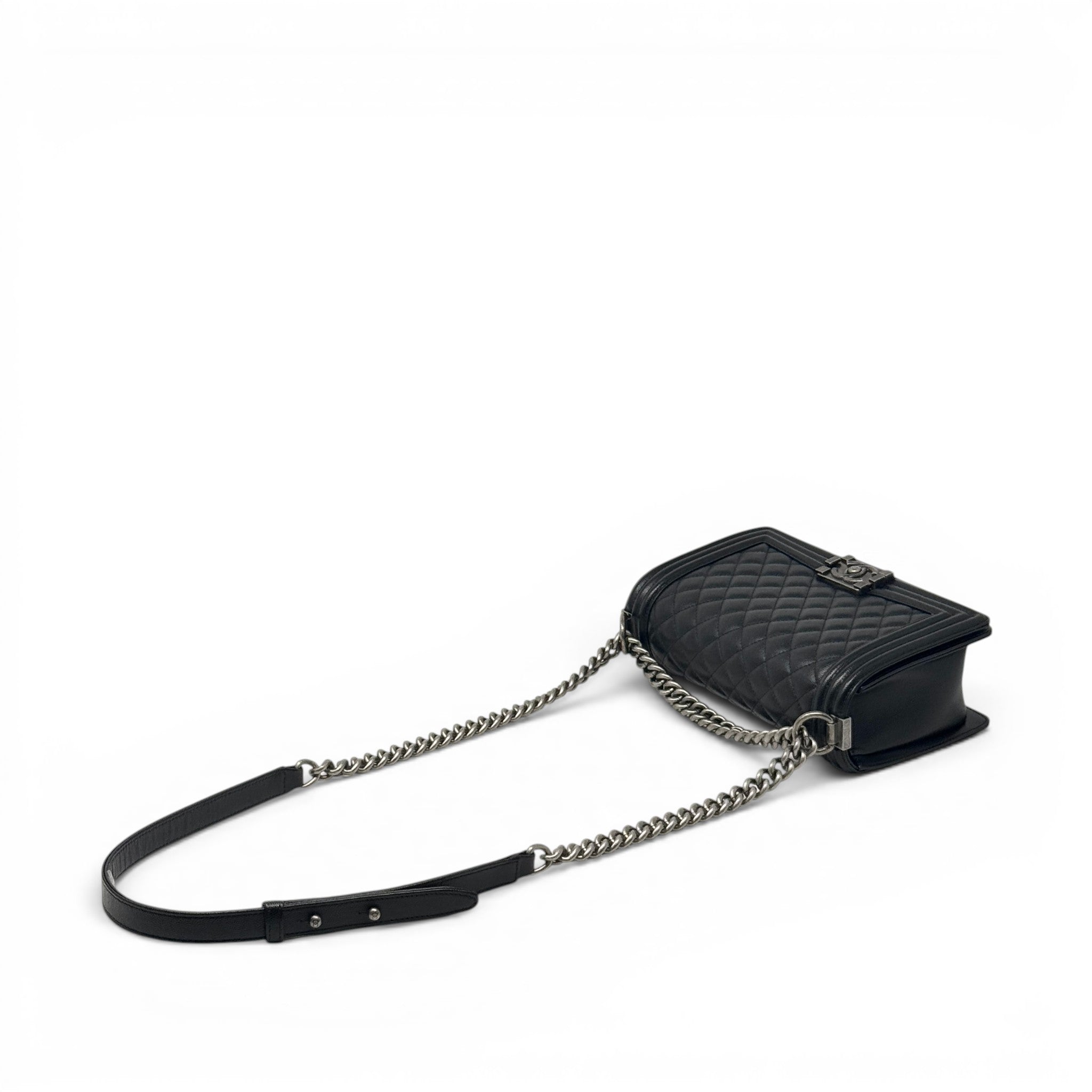 Chanel Black Caviar Medium Boy Bag