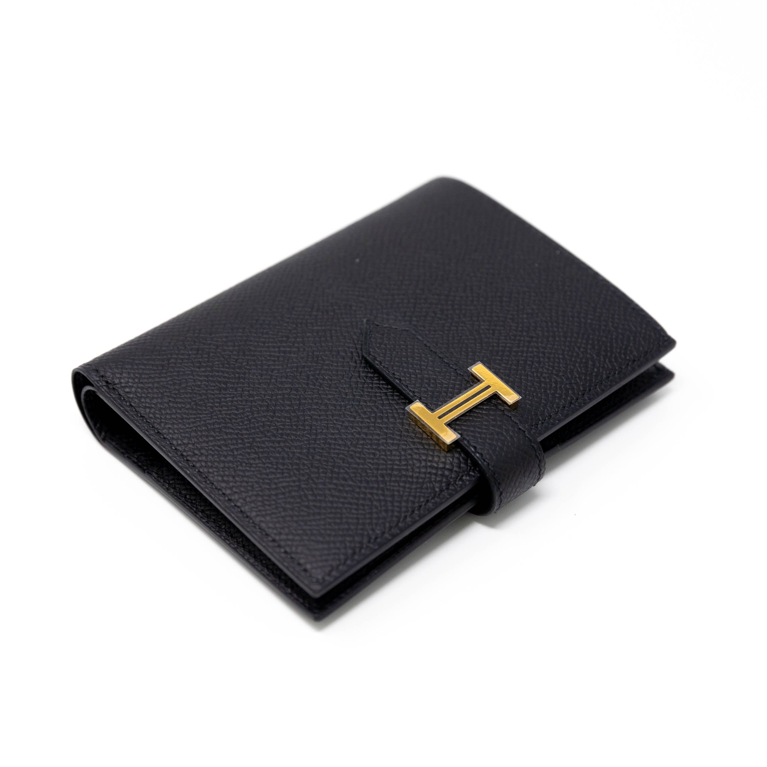 Hermes Noir Epsom Bearn Compact Wallet