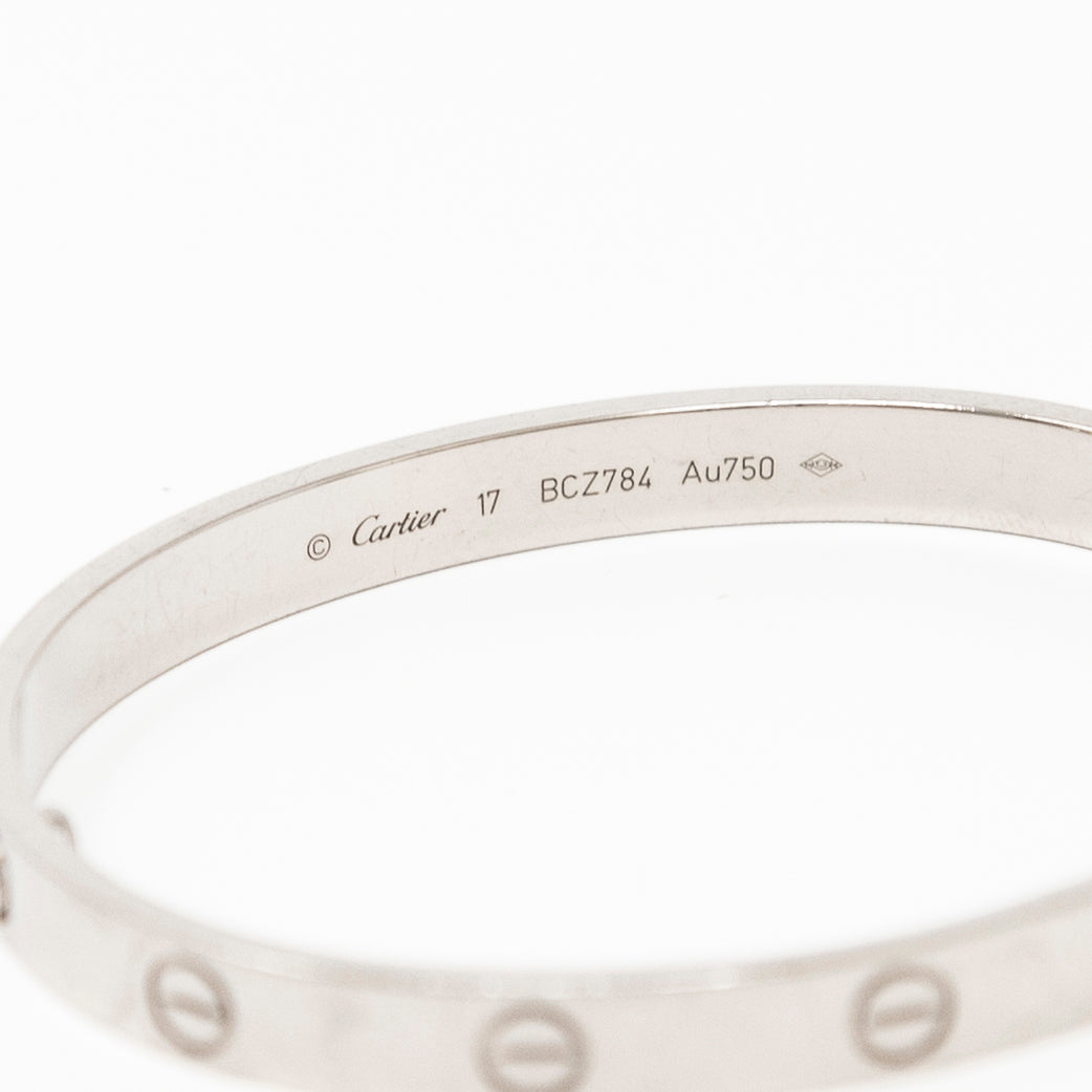 Cartier White Gold Love Bracelet 17