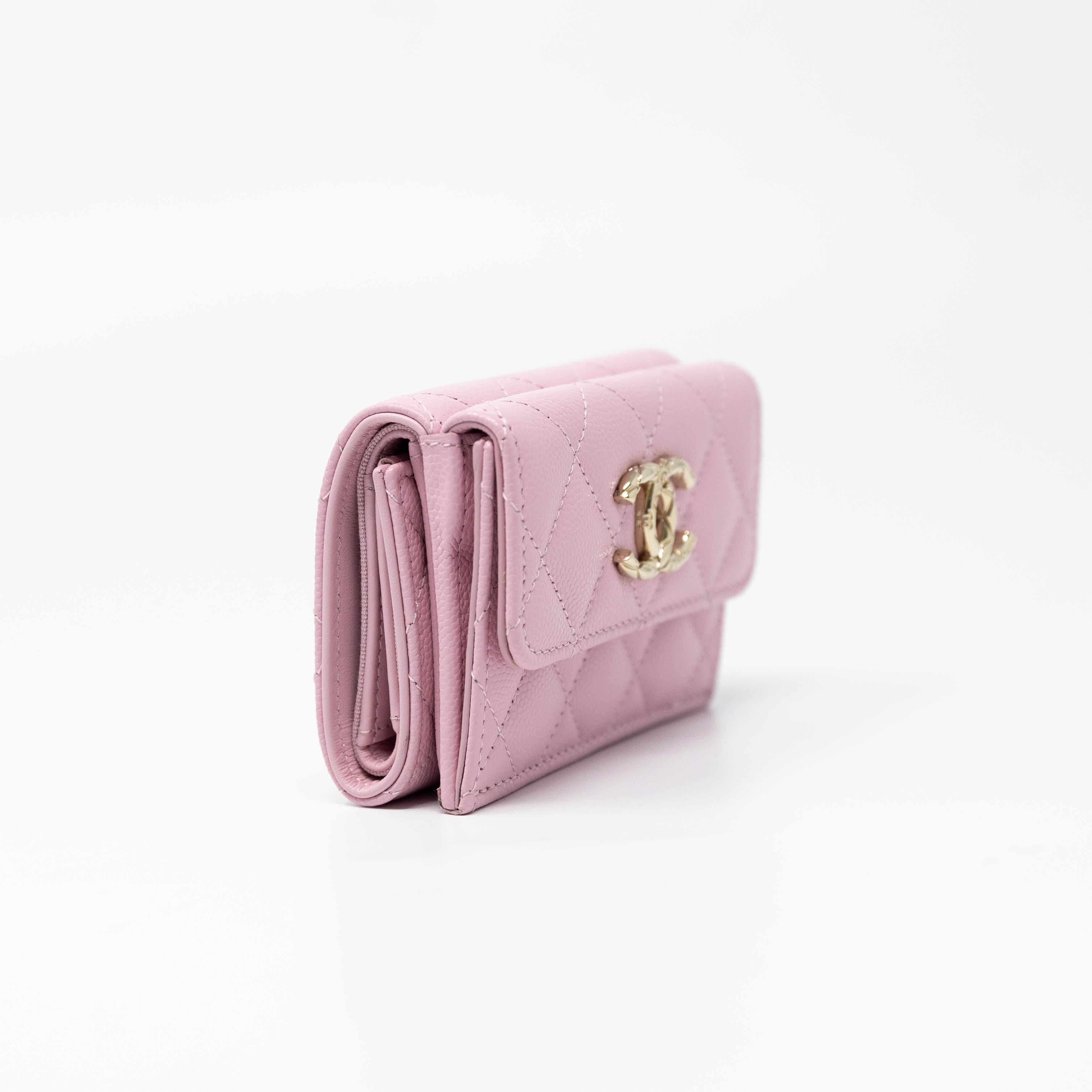 Chanel Pink Trifold Flap Wallet