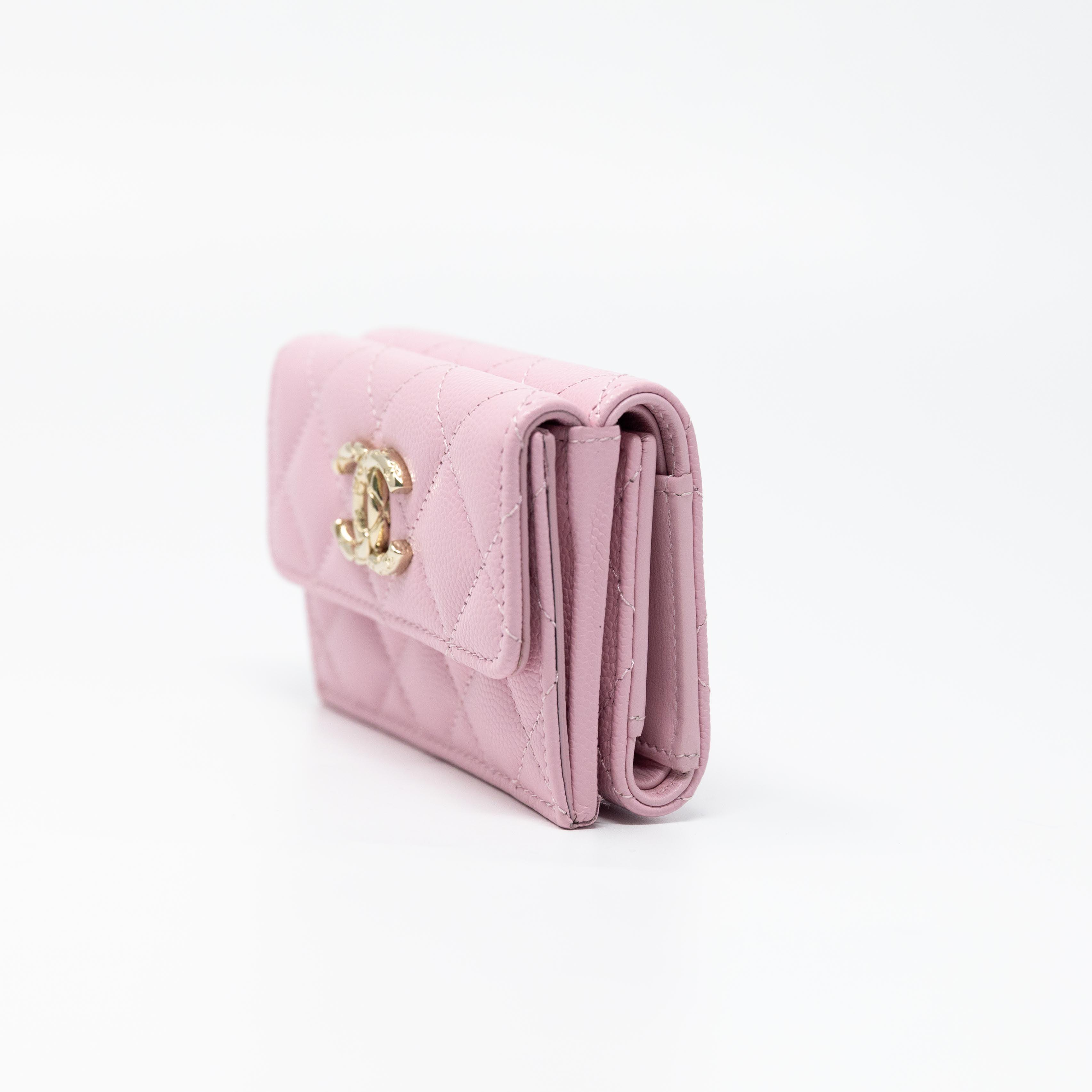 Chanel Pink Trifold Flap Wallet