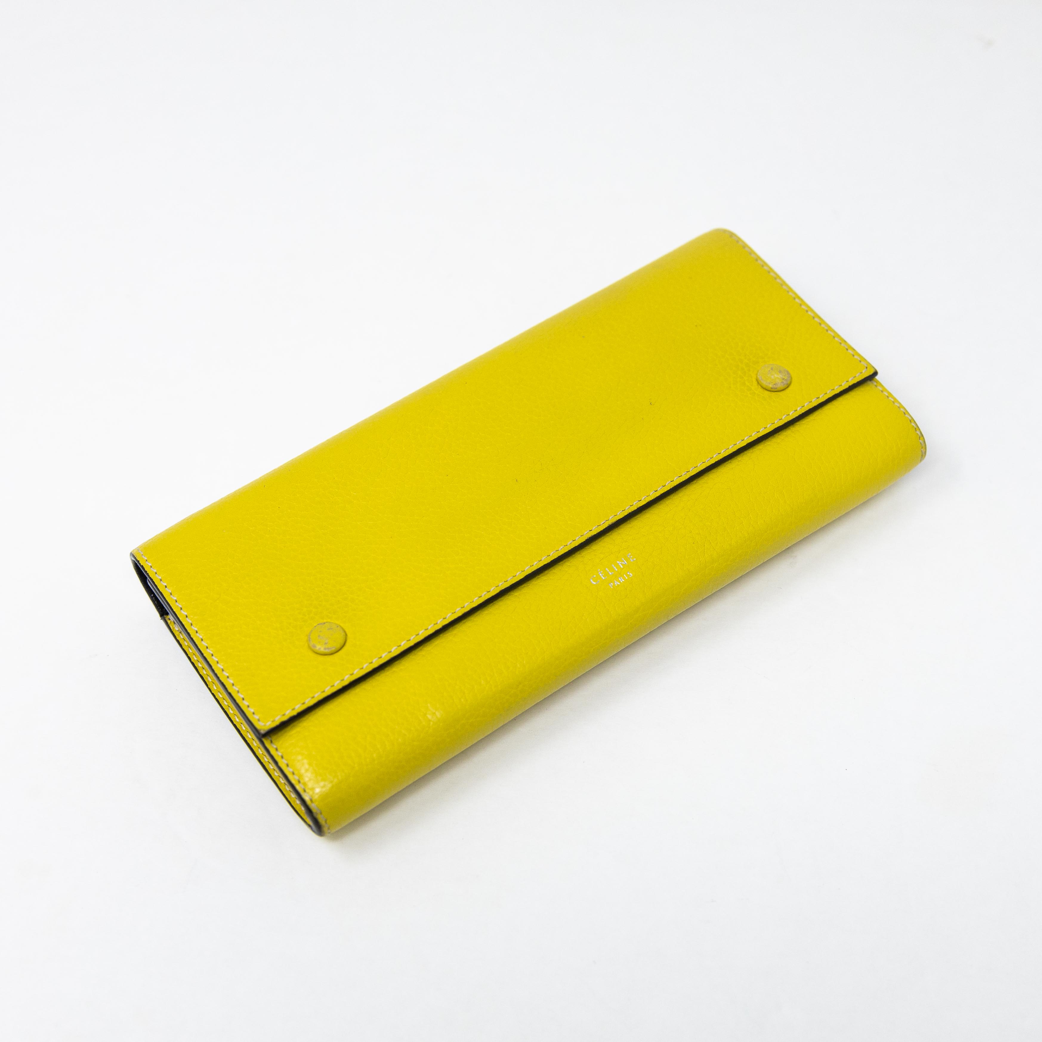 Celine Yellow Long Wallet