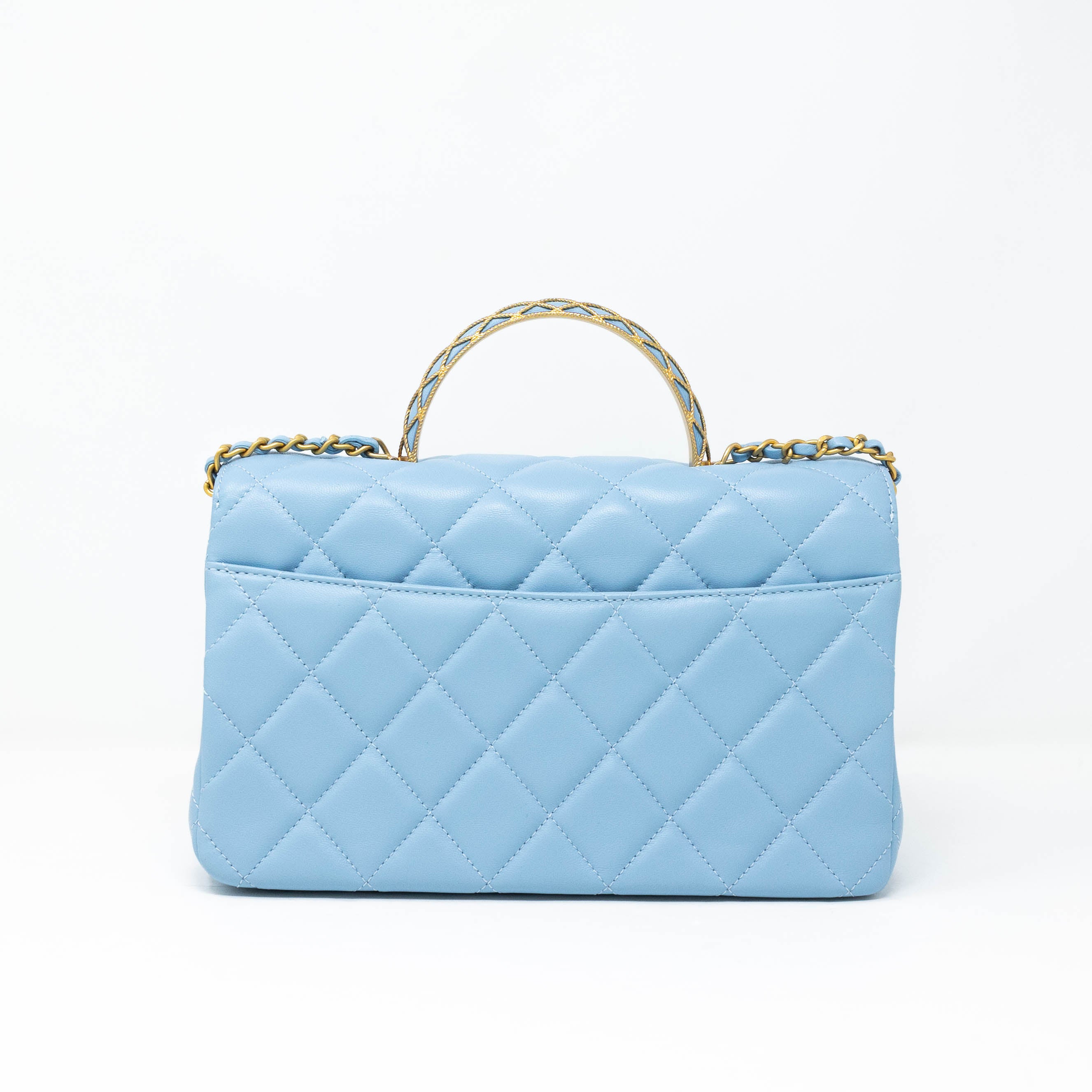 Chanel Blue Small Top Handle Flap Bag