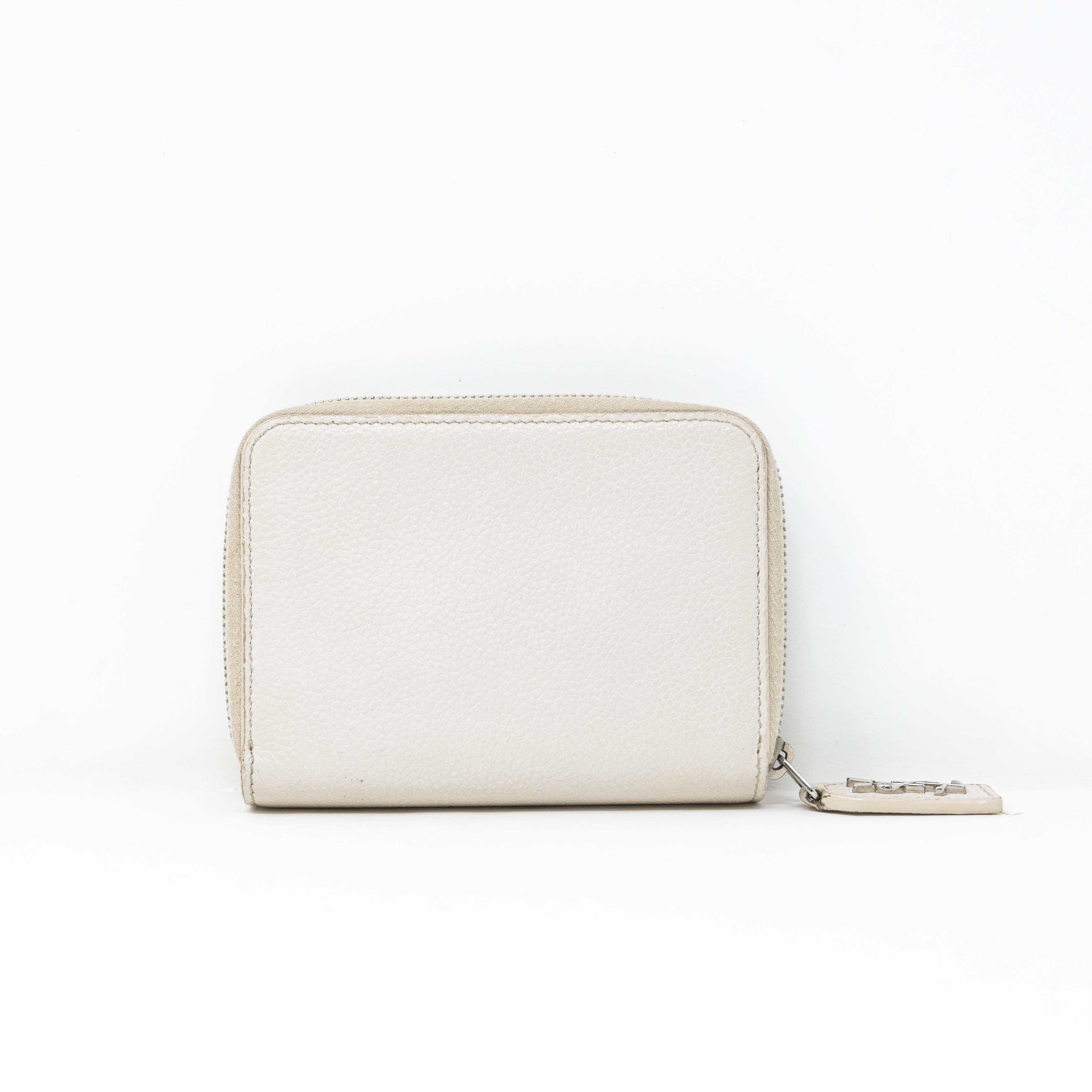 Saint Laurent White Compact Wallet