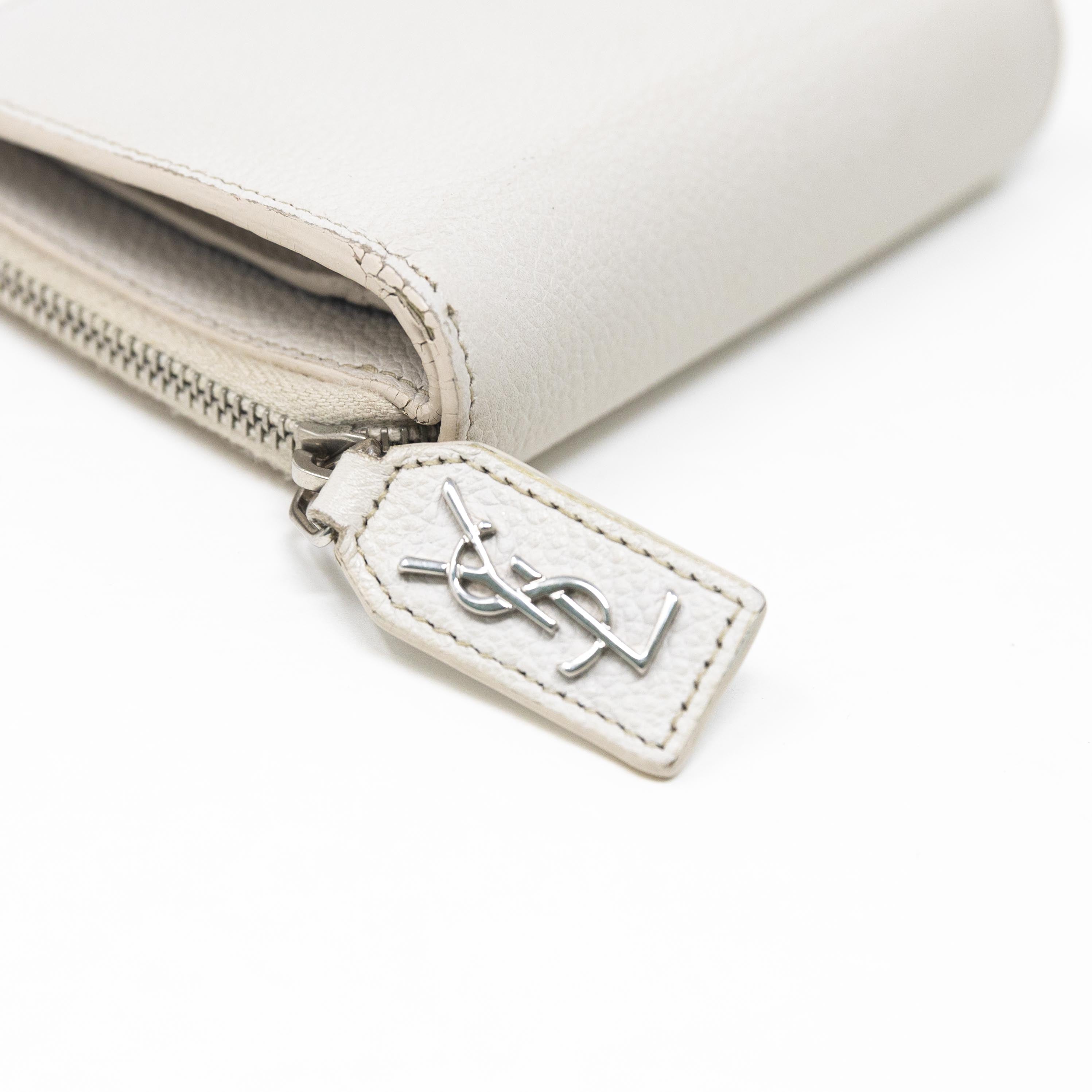 Saint Laurent White Compact Wallet