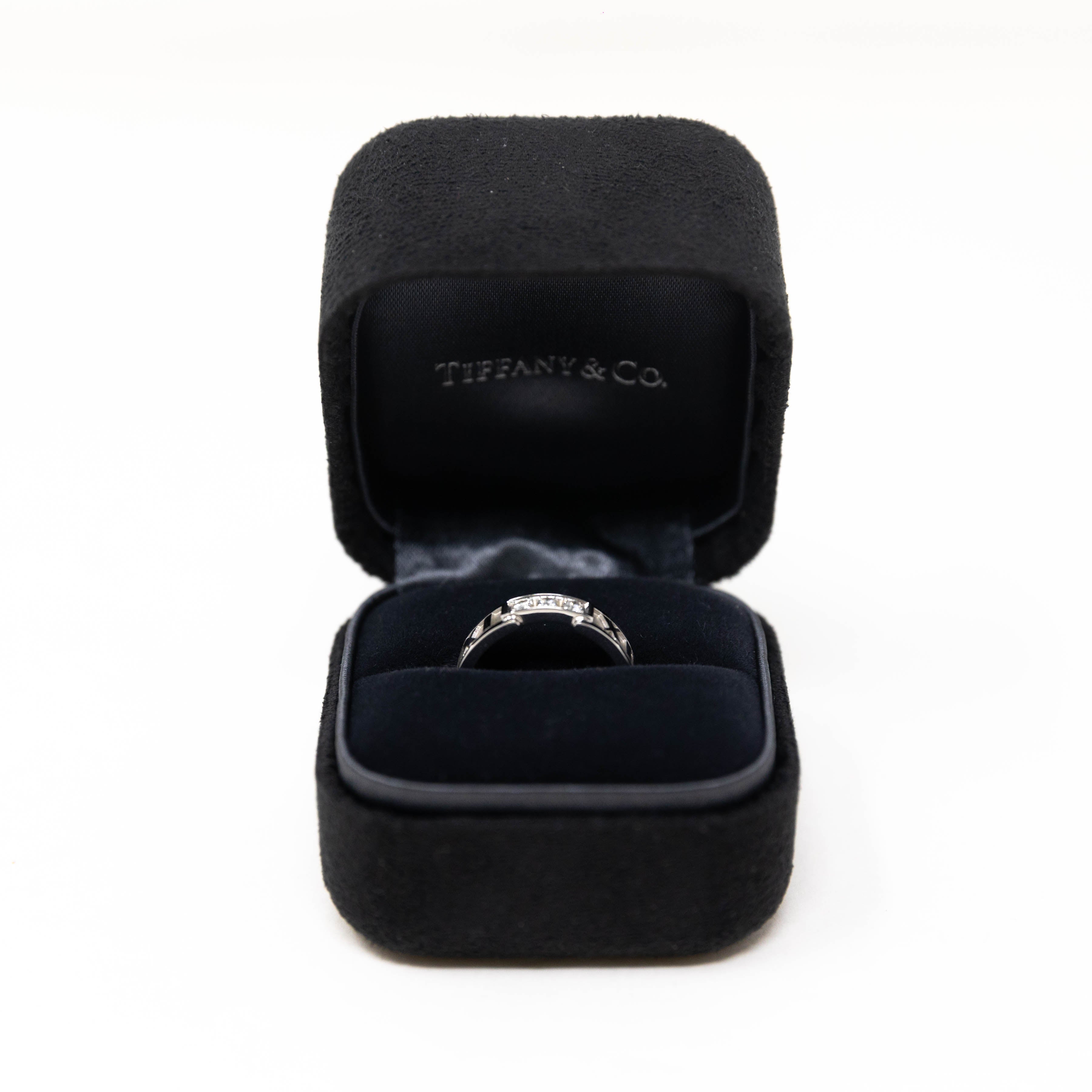 Tiffany & Co 18k White Gold Diamond Atlas Ring