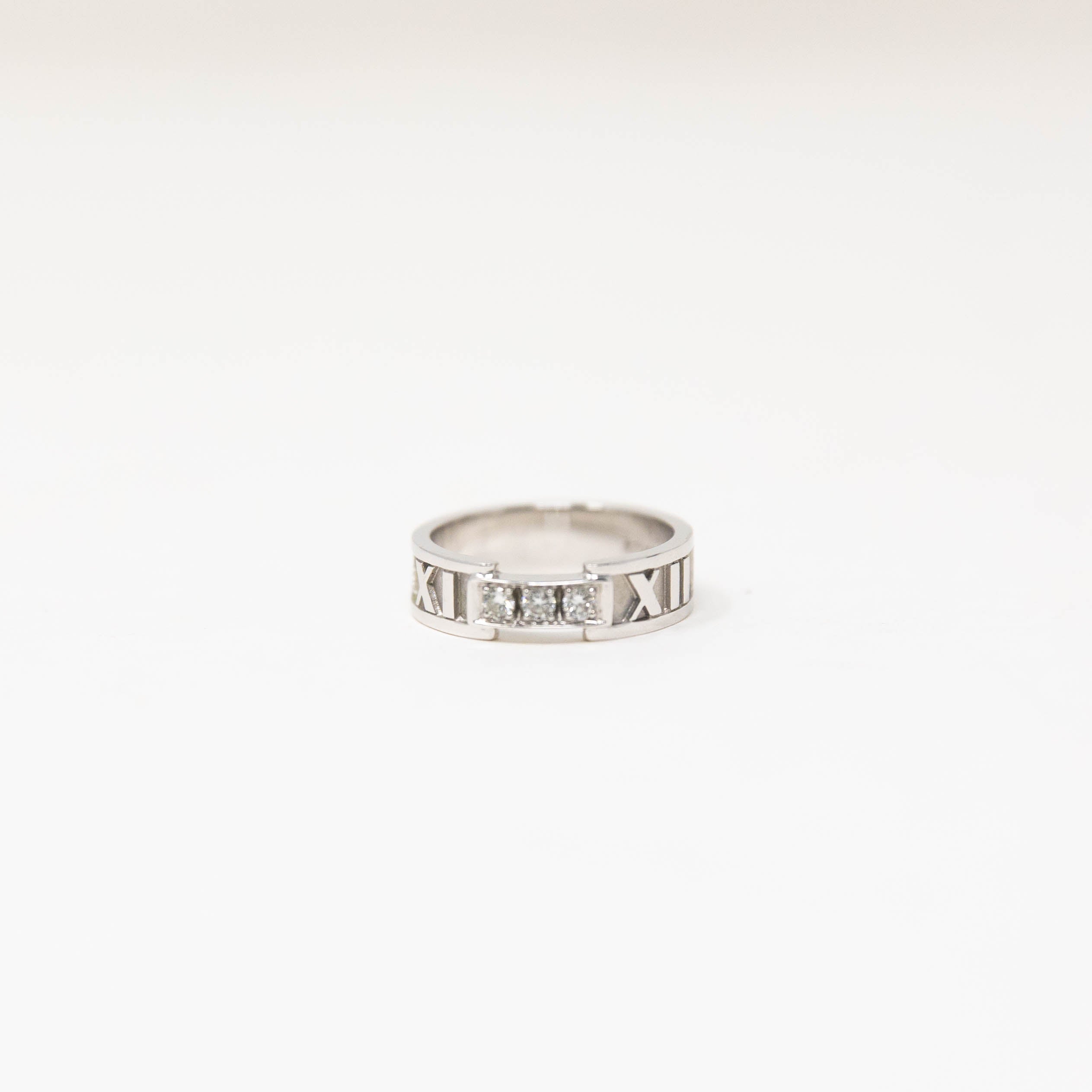 Tiffany & Co 18k White Gold Diamond Atlas Ring