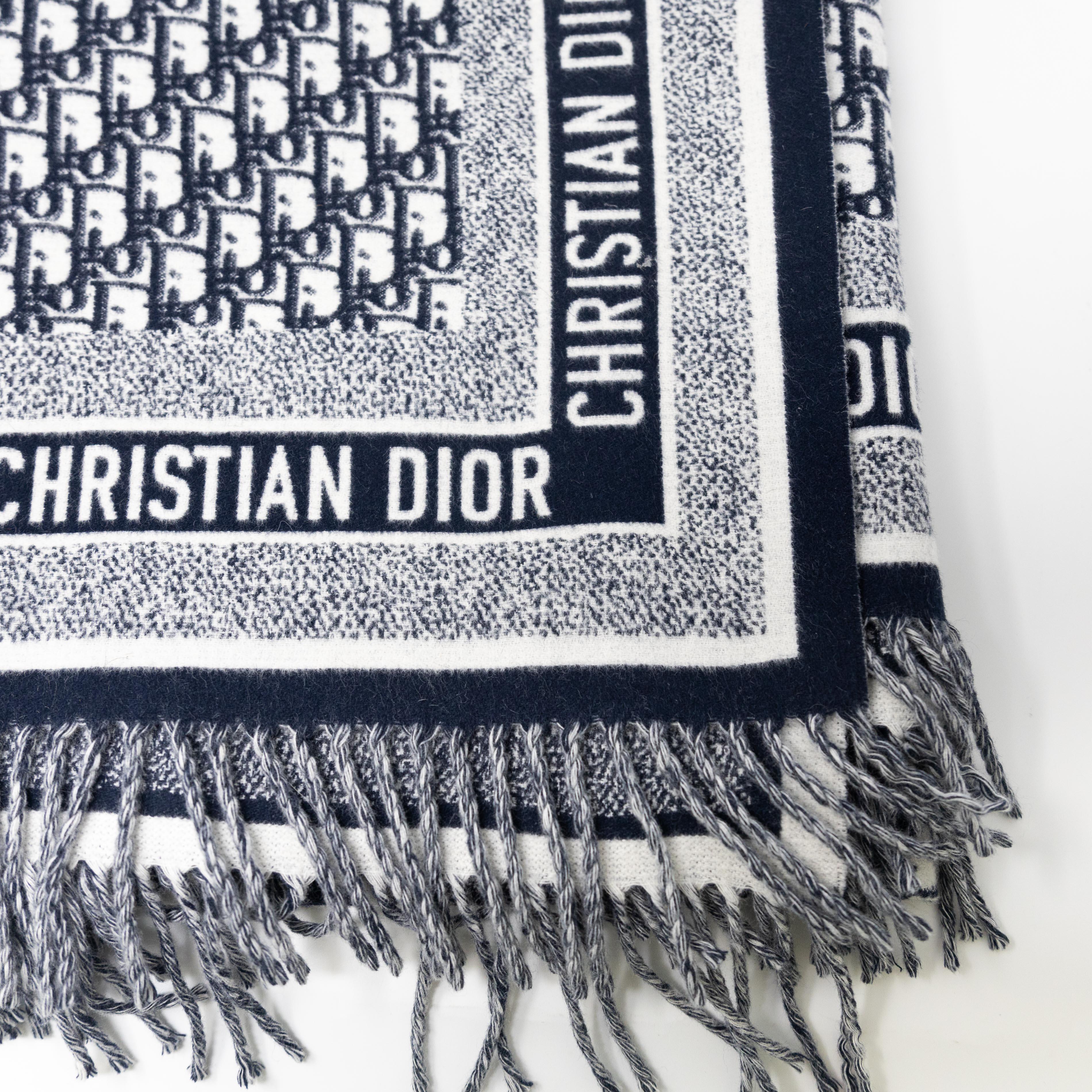 Dior Blue Oblique Throw Blanket