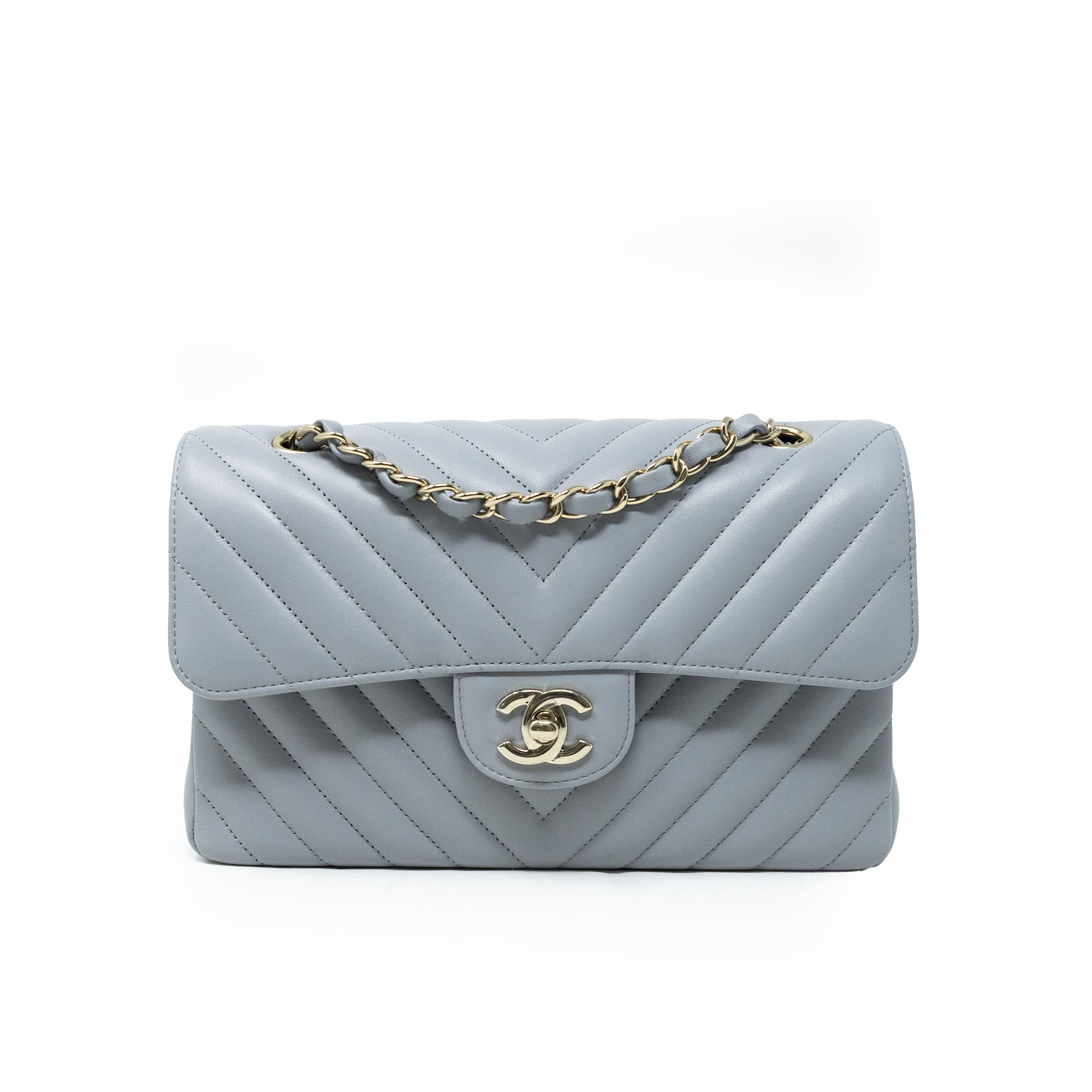 Chanel Grey Small Classic Flap