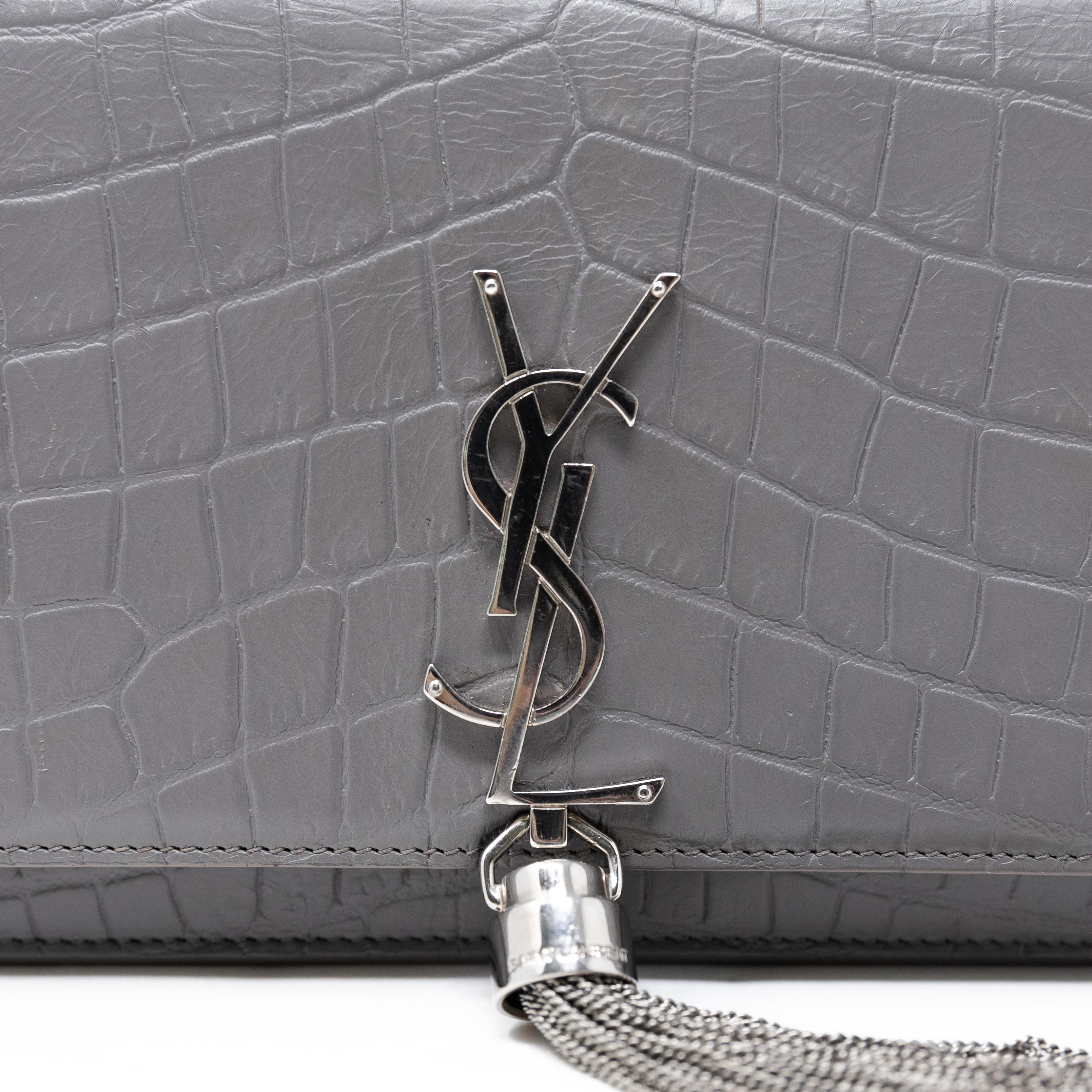 Saint Laurent Grey Small Kate Tassel Bag