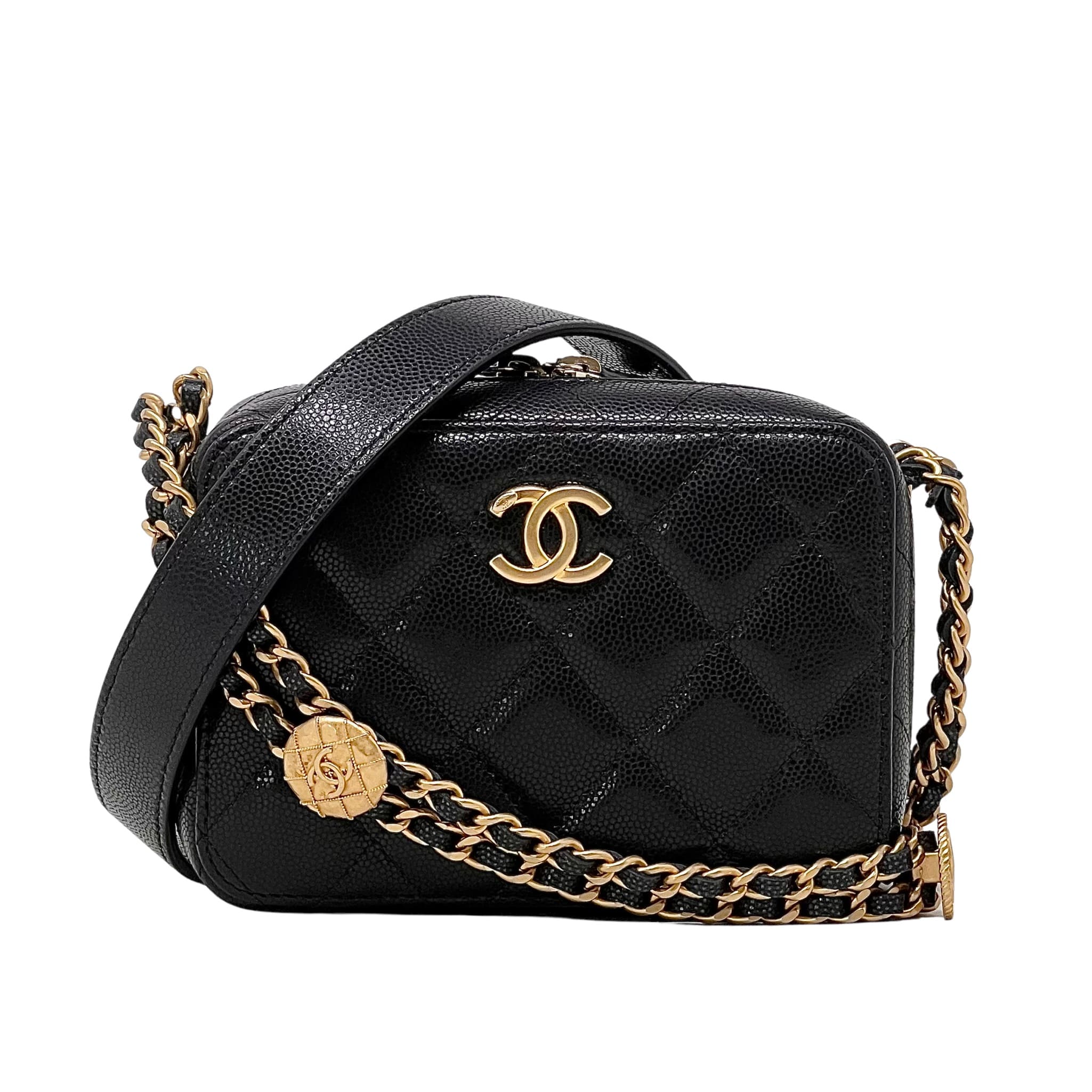 Chanel Black Caviar Twist Your Buttons Camera Bag