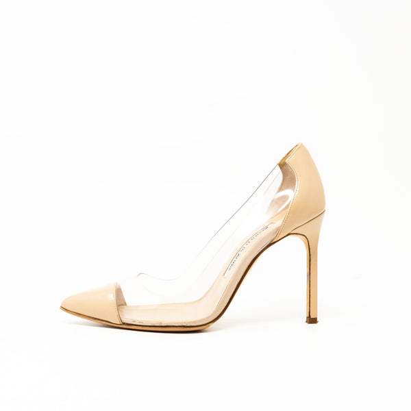 Manolo Blahnik Beige Pacha Pumps 35.5 | Jadore Couture