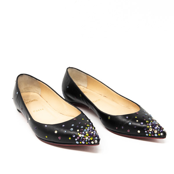 Christian Louboutin Black Degrastrass Flats 36.5