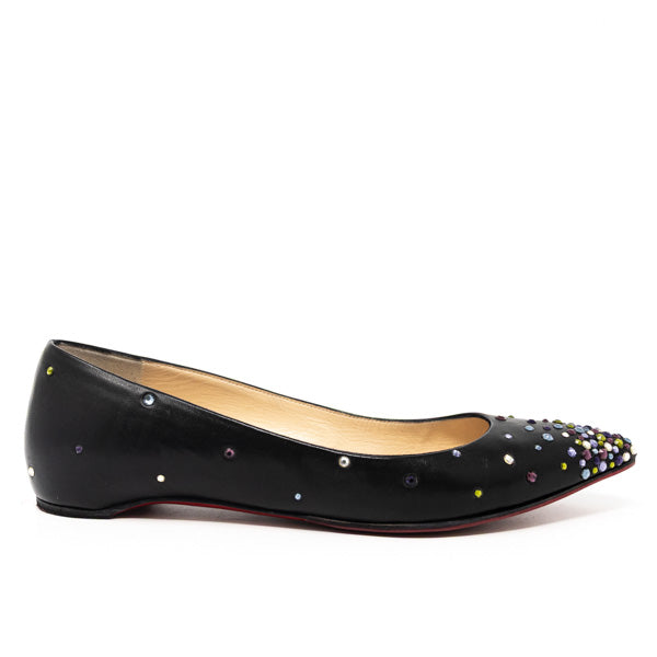 Christian Louboutin Black Degrastrass Flats 36.5