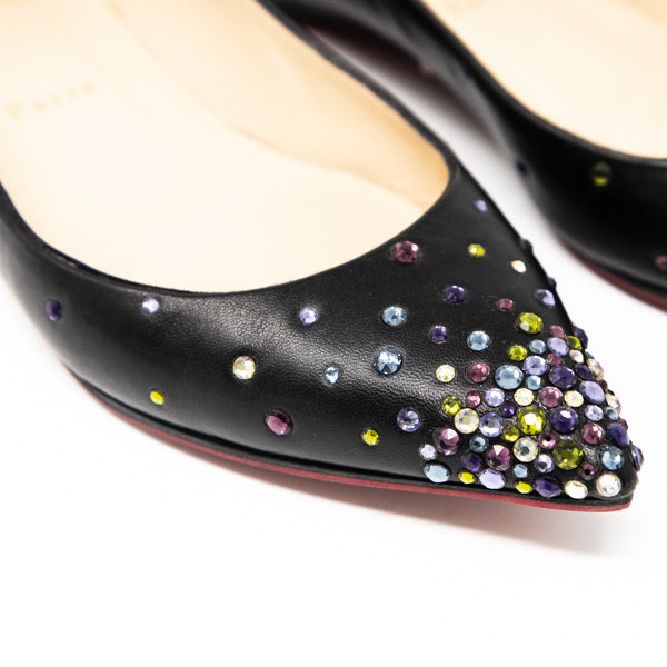 Christian Louboutin Black Degrastrass Flats 36.5