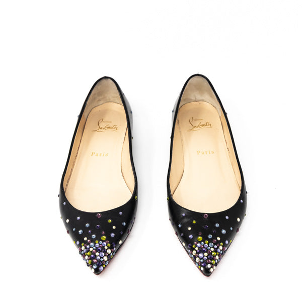 Christian Louboutin Black Degrastrass Flats 36.5