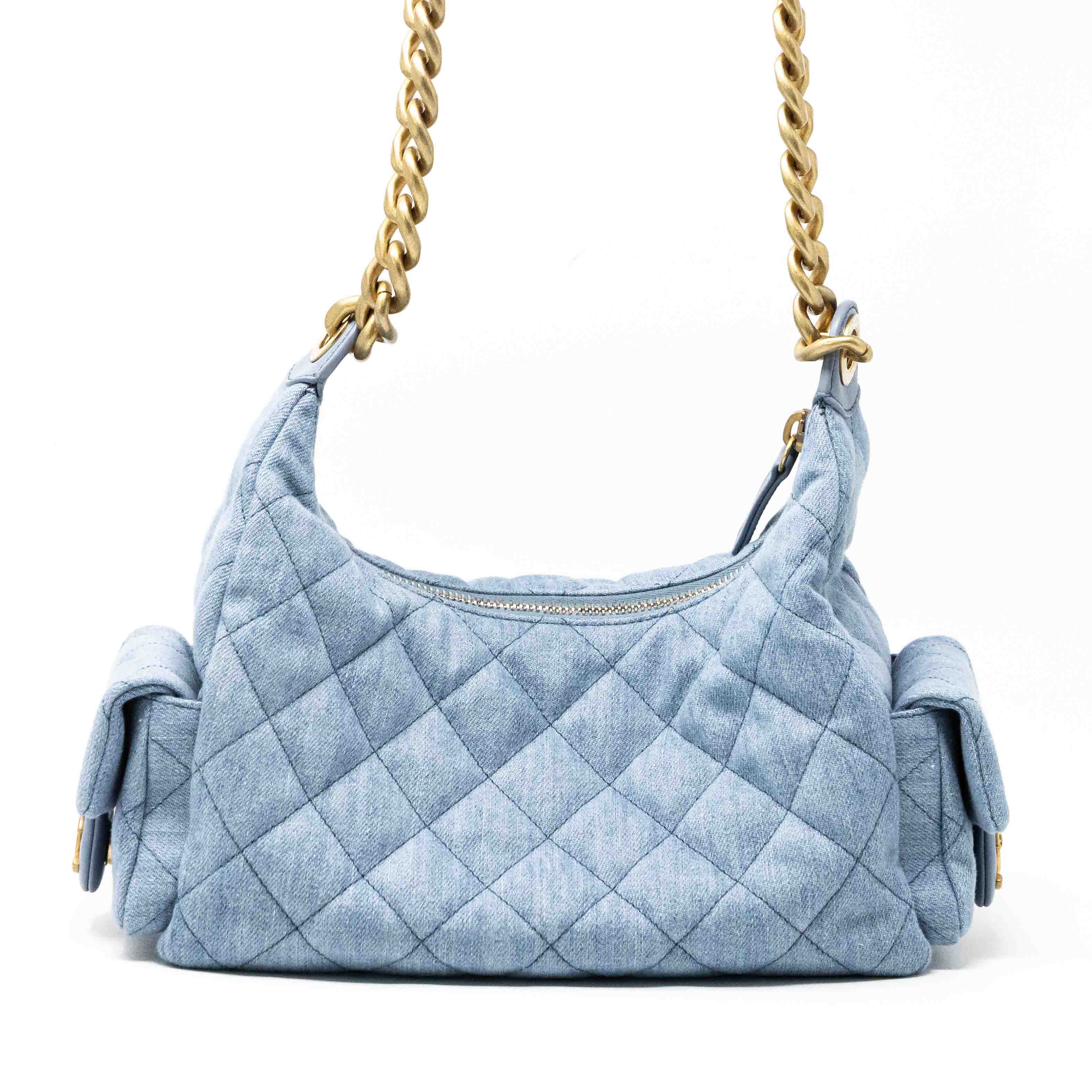 Chanel Blue Denim Hobo Bag