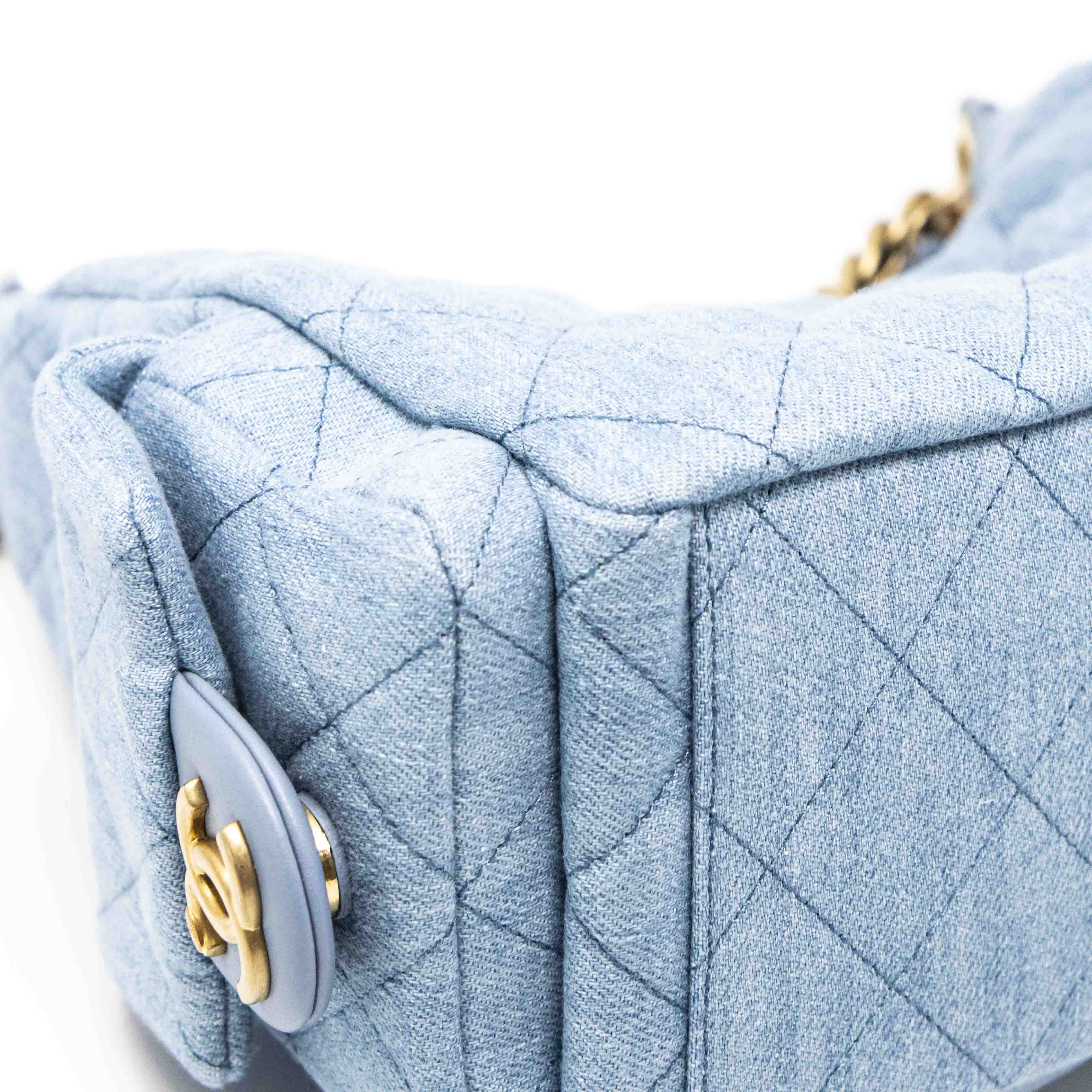 Chanel Blue Denim Hobo Bag