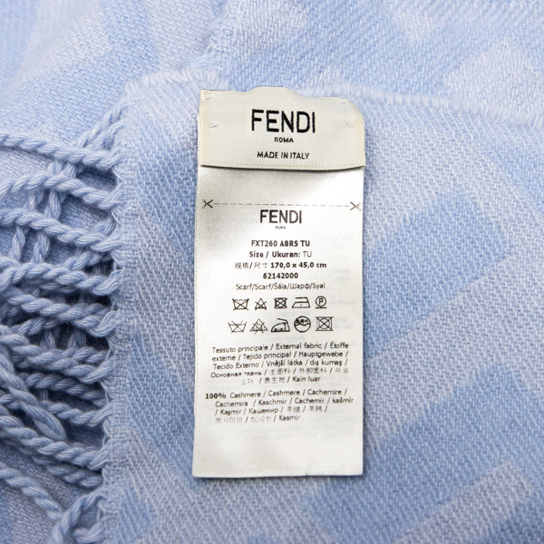 Fendi Blue Cashmere Scarf