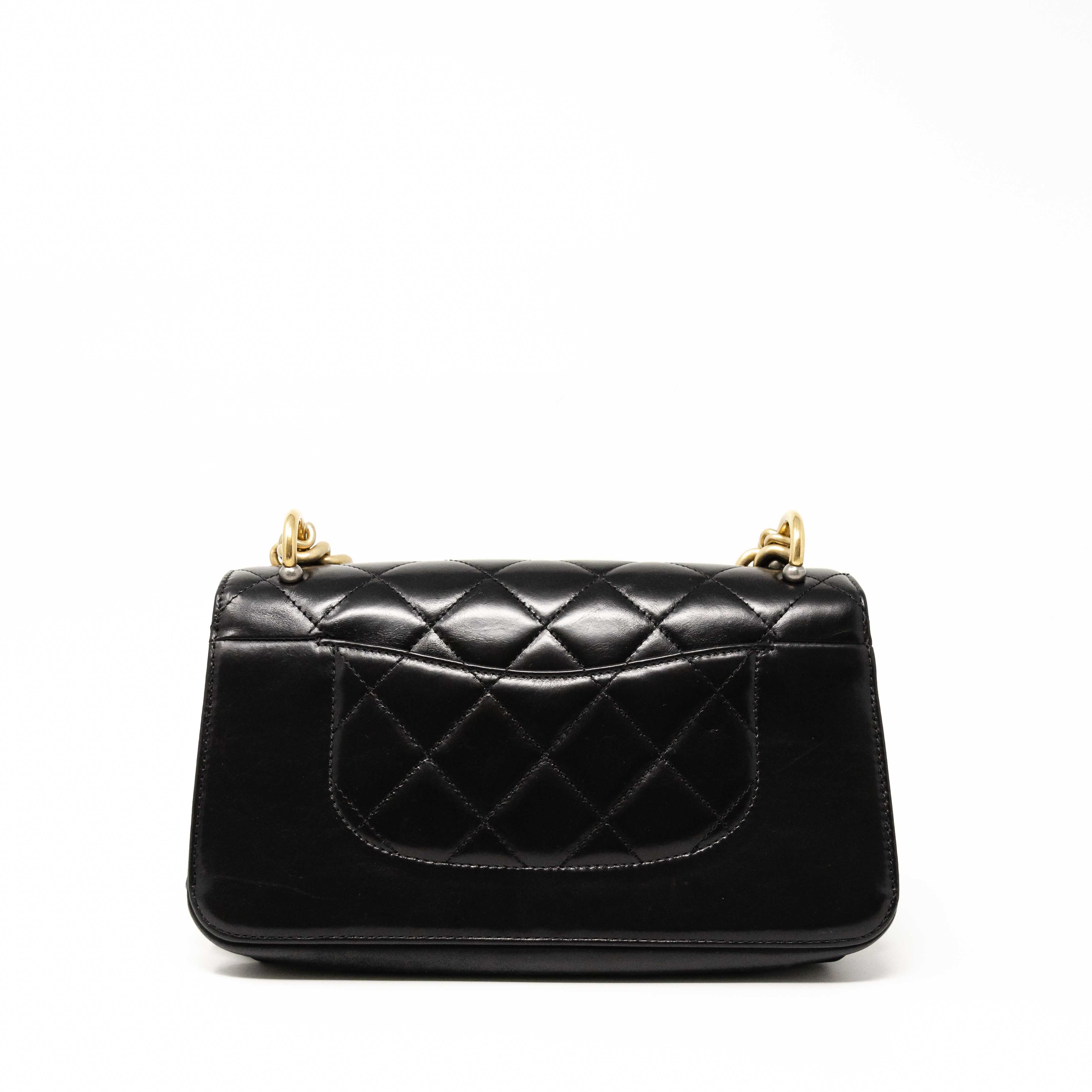 Chanel Black Straight Line Flap Bag