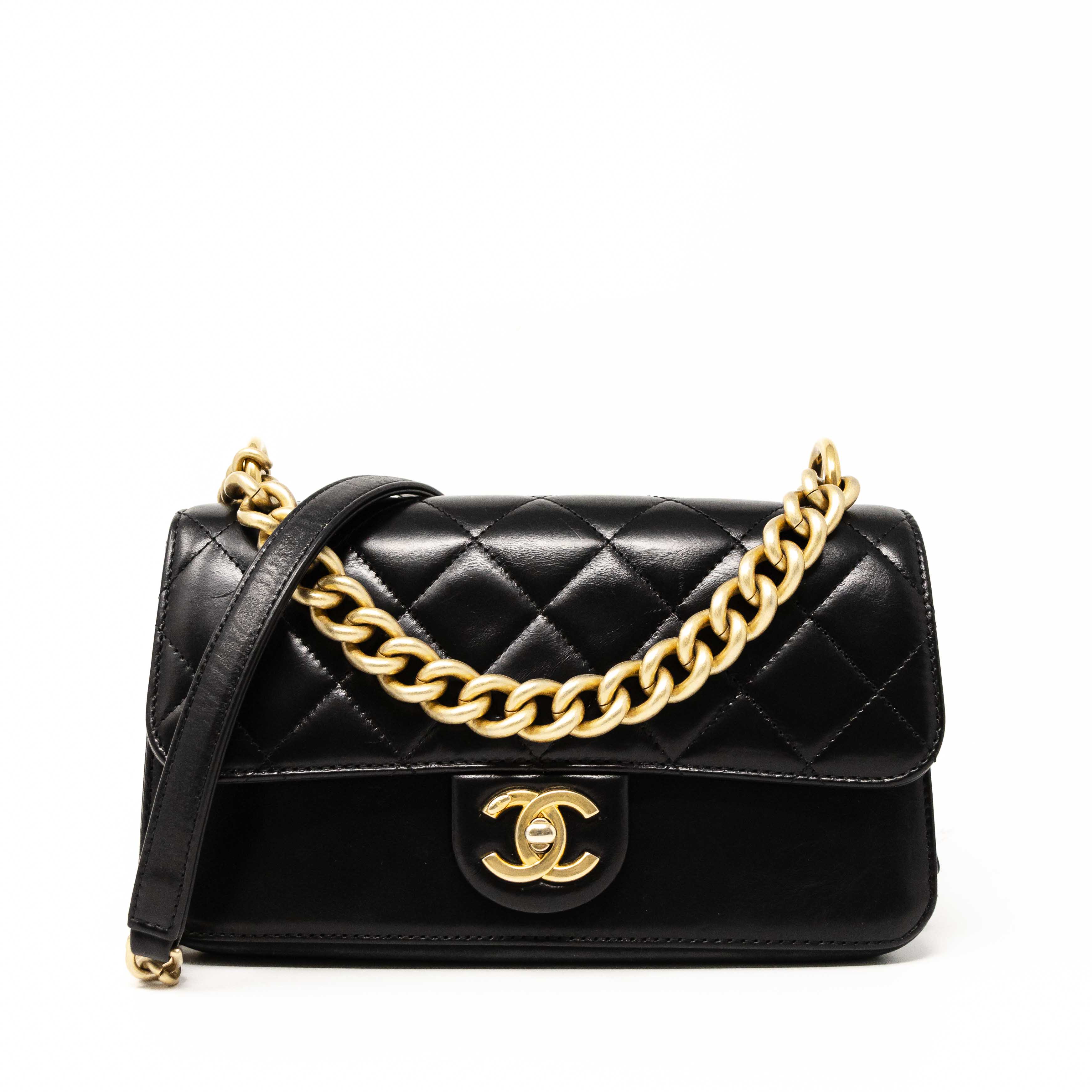 Chanel Black Straight Line Flap Bag