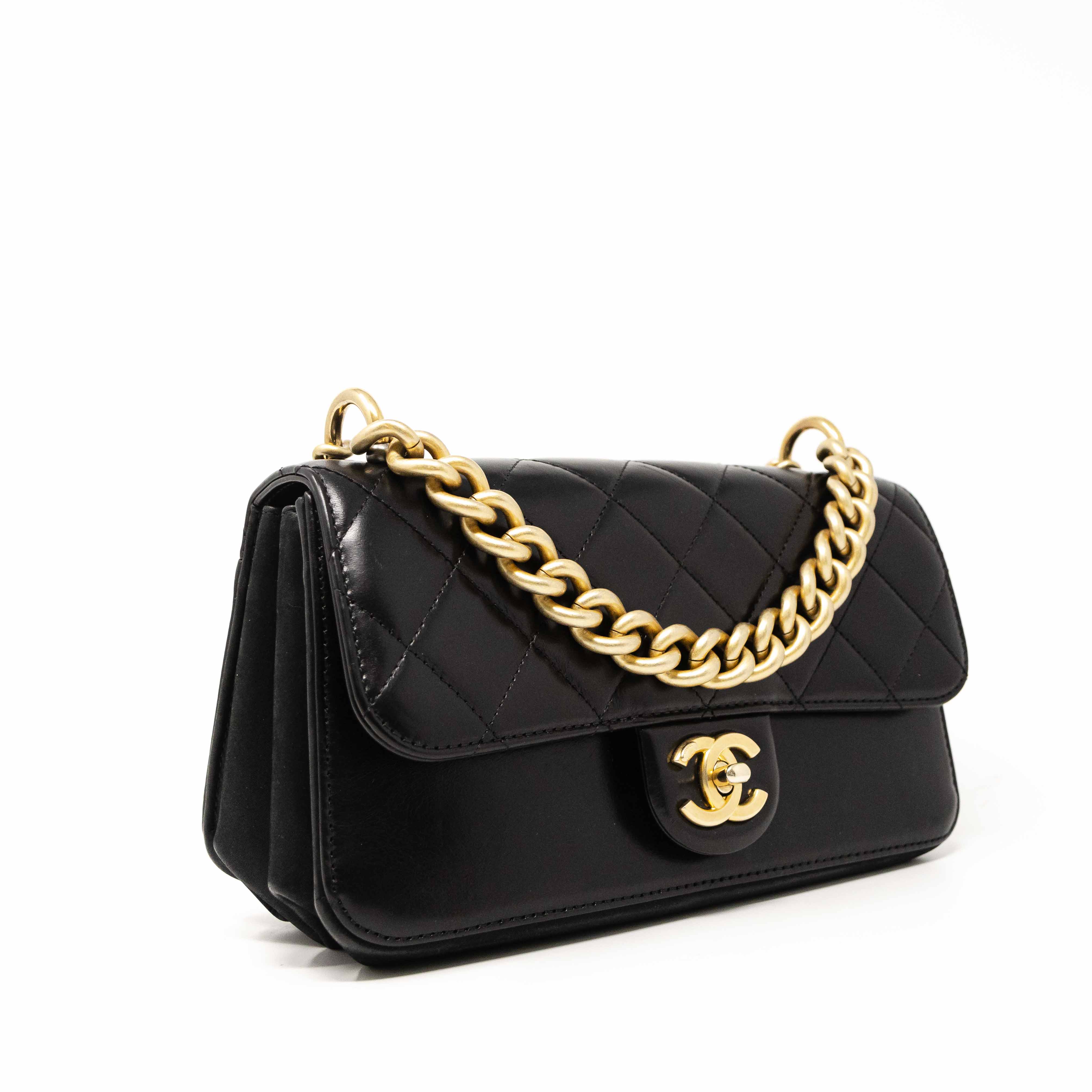 Chanel Black Straight Line Flap Bag