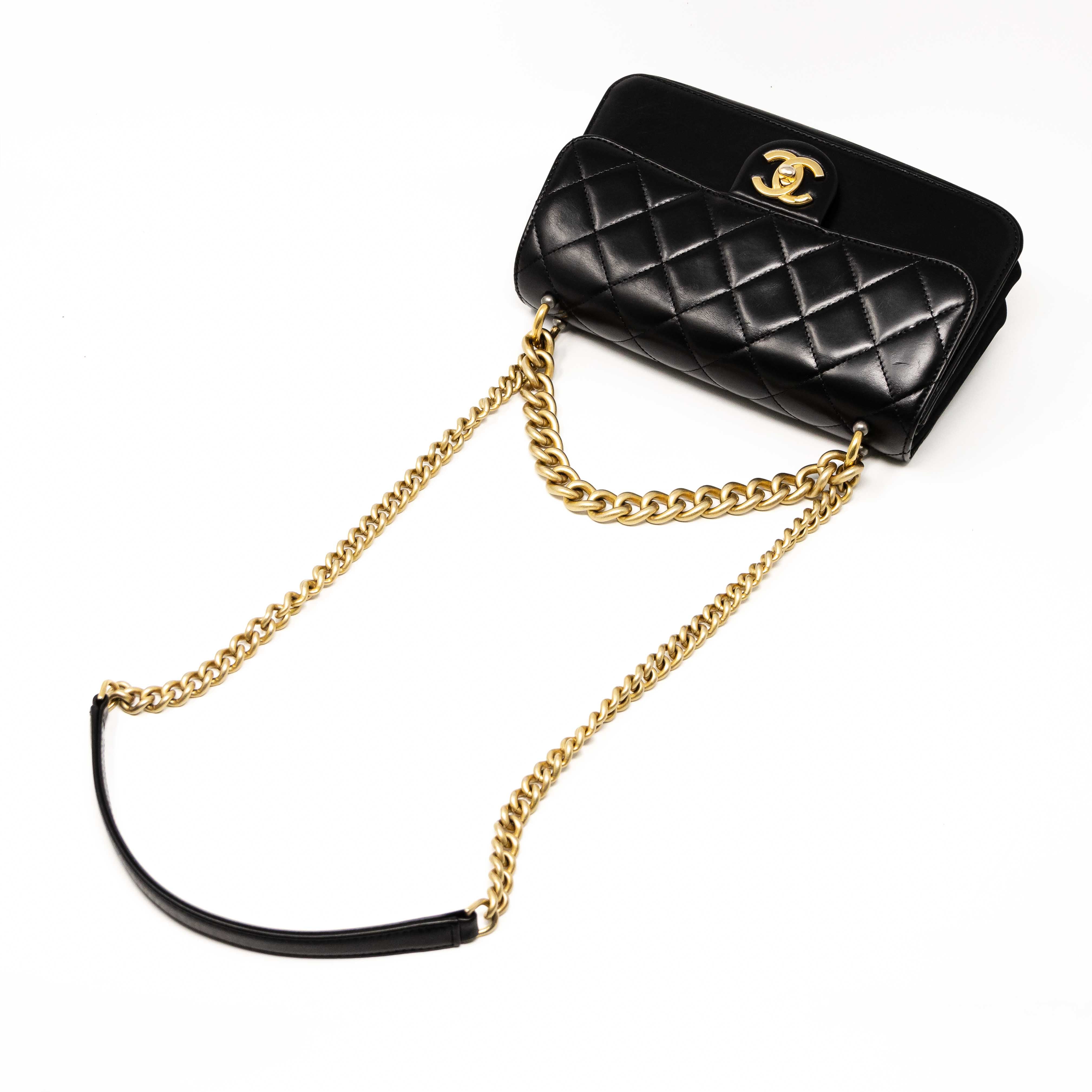 Chanel Black Straight Line Flap Bag