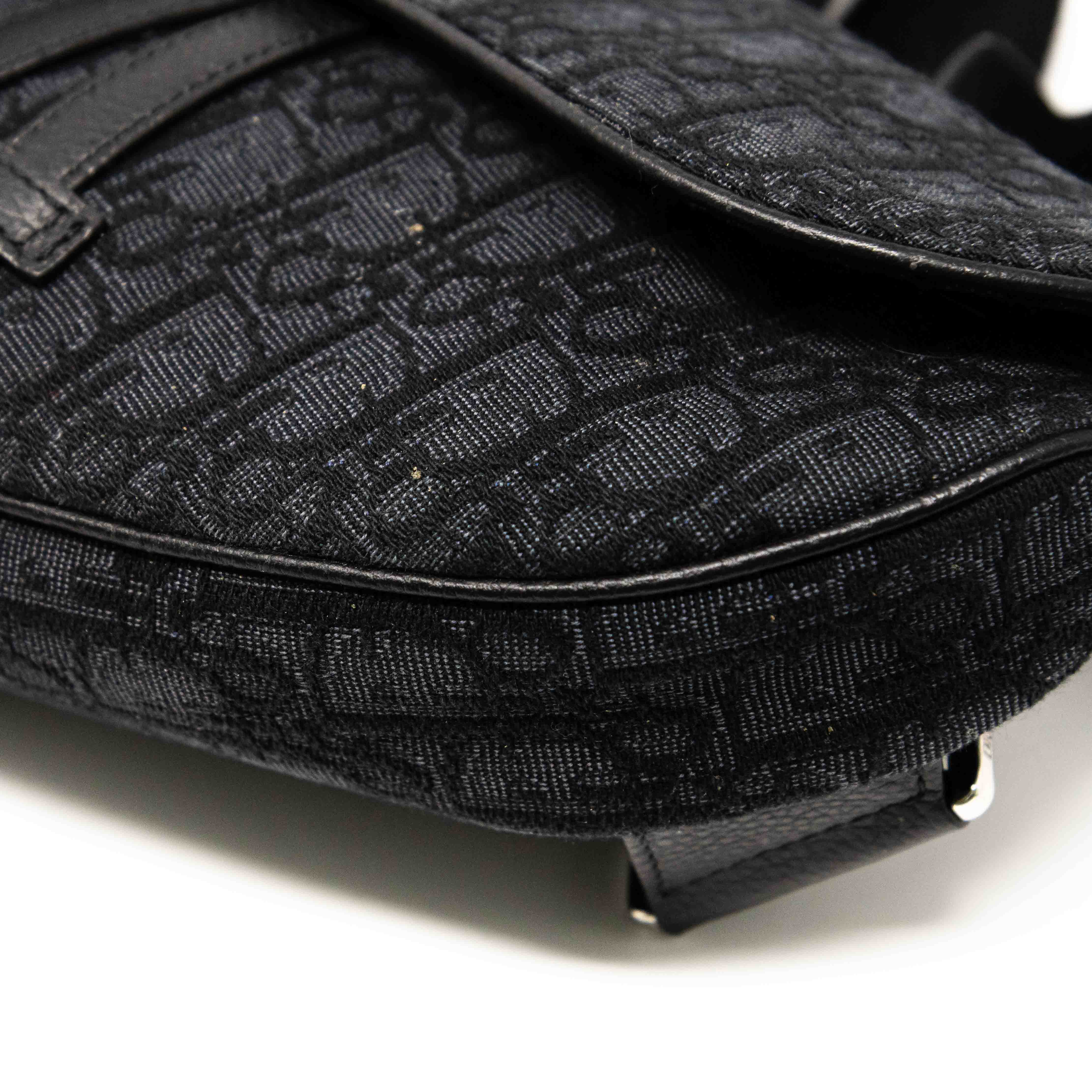 Dior Black Oblique Jacquard Saddle Bag