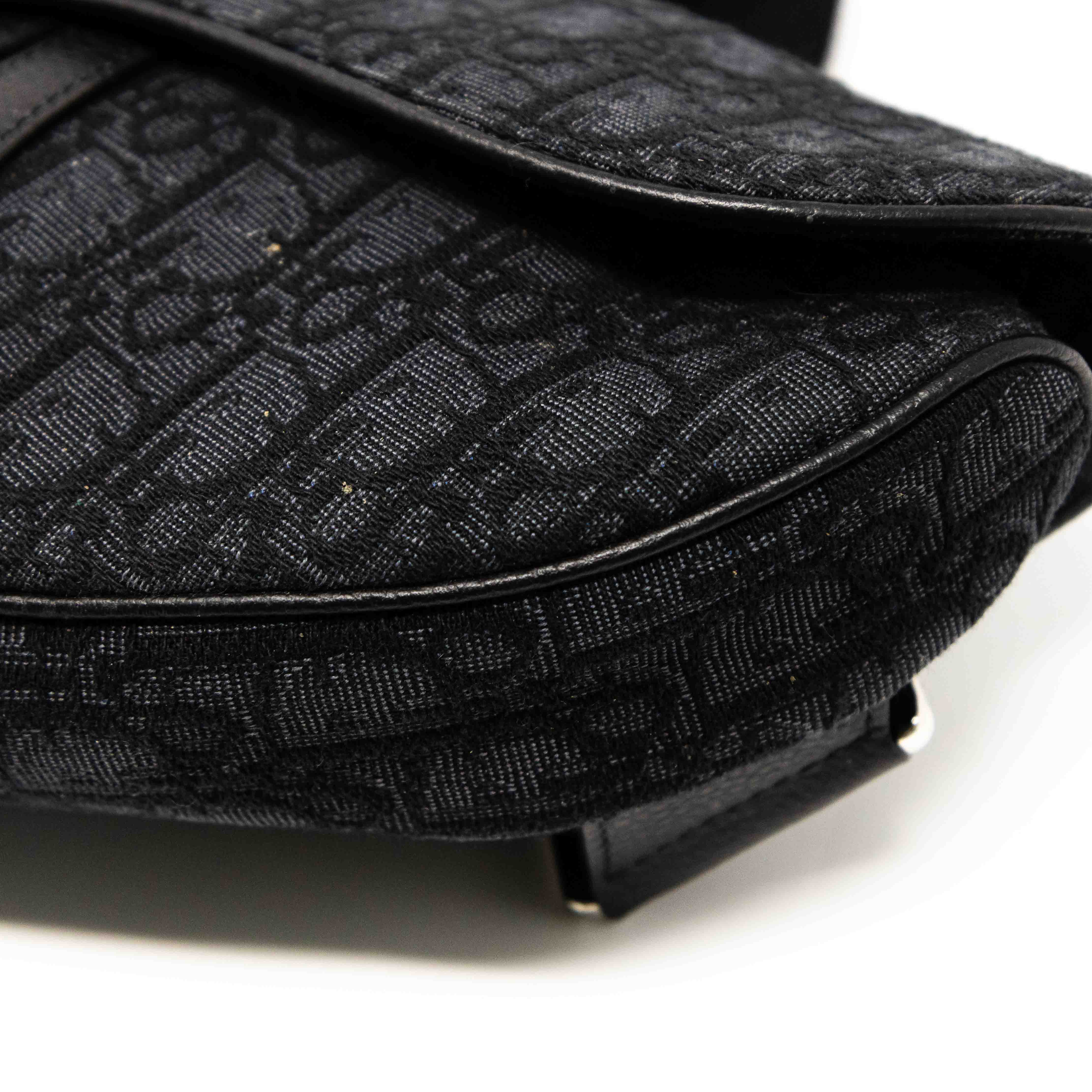 Dior Black Oblique Jacquard Saddle Bag