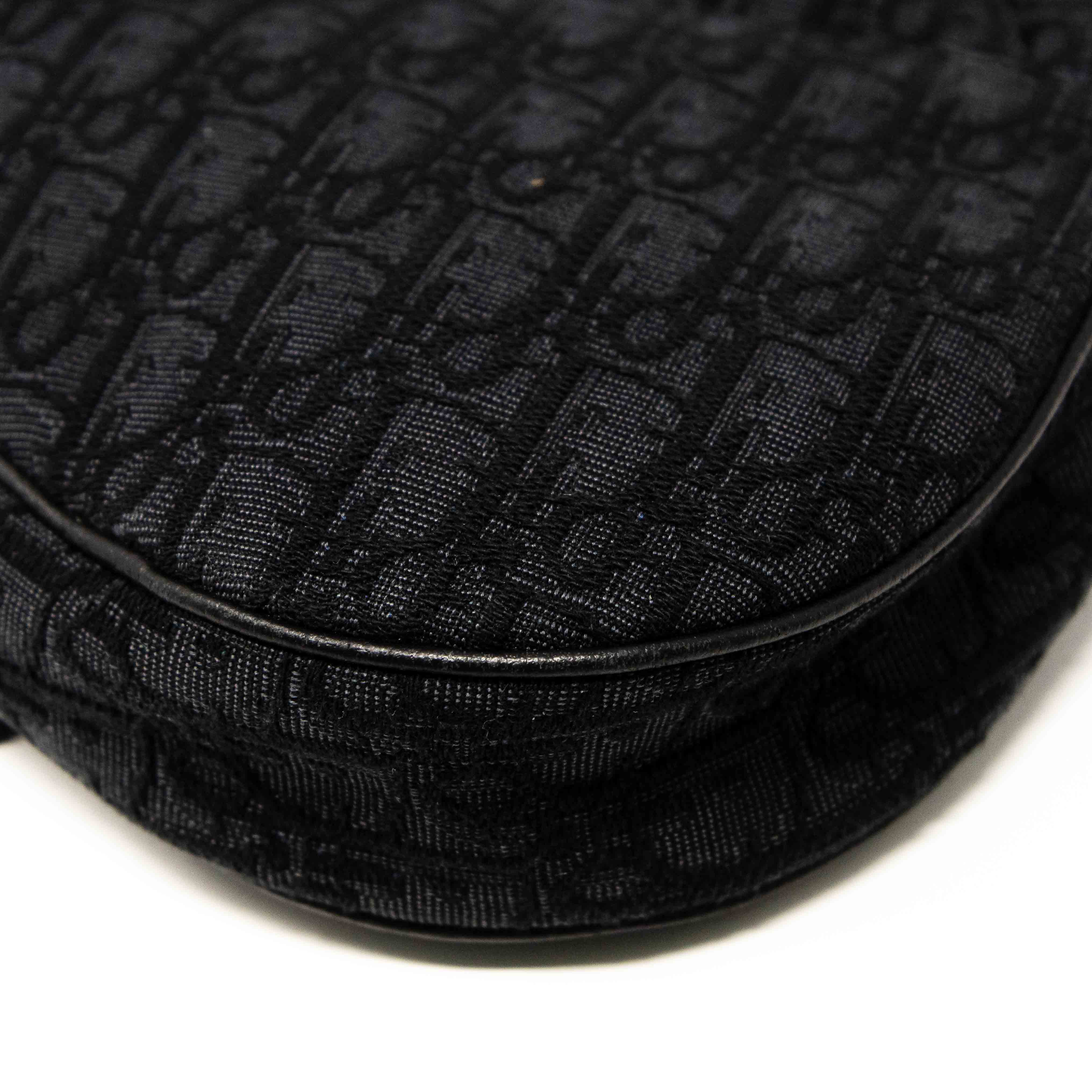 Dior Black Oblique Jacquard Saddle Bag