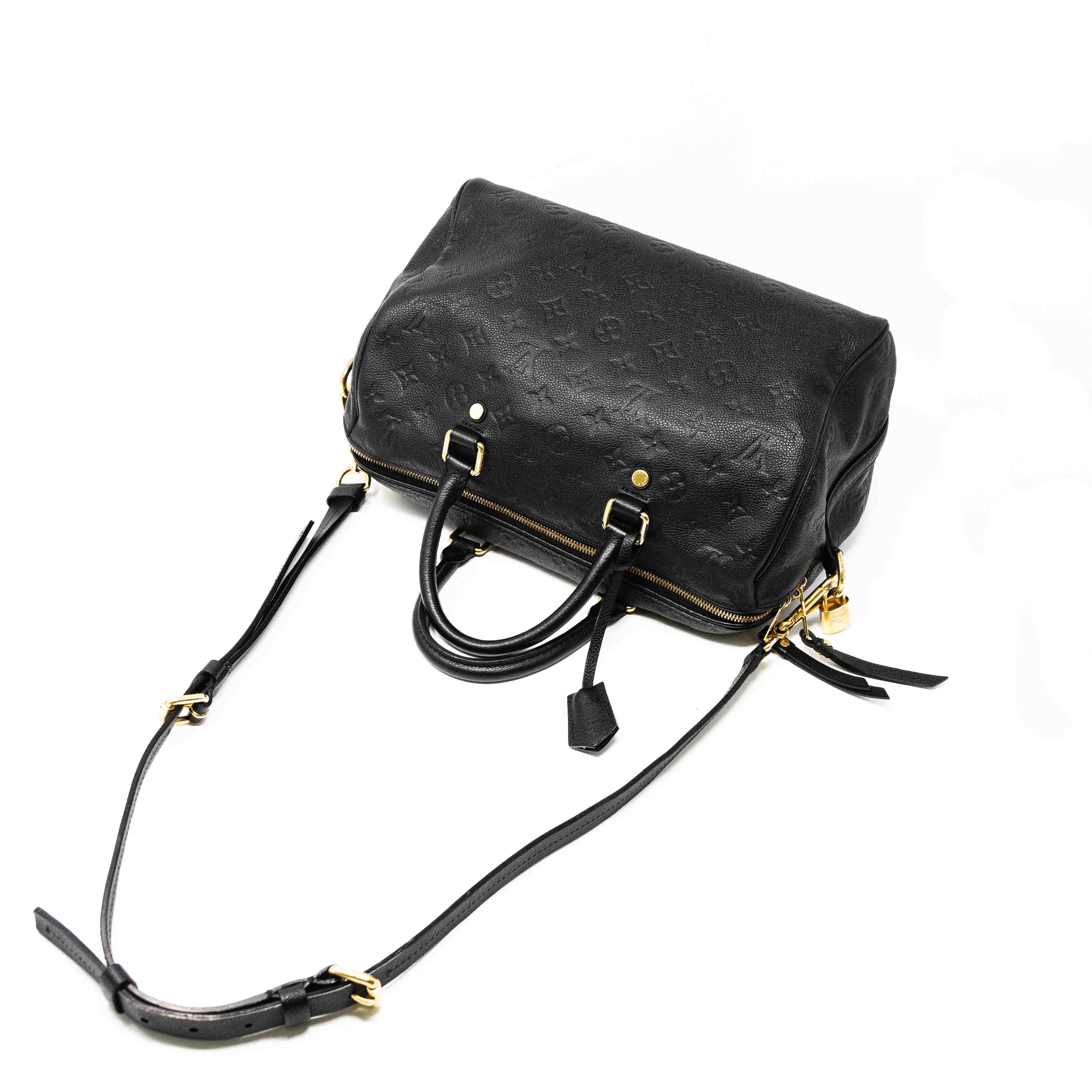 Louis Vuitton Black Empreinte Speedy Bandouliere 30