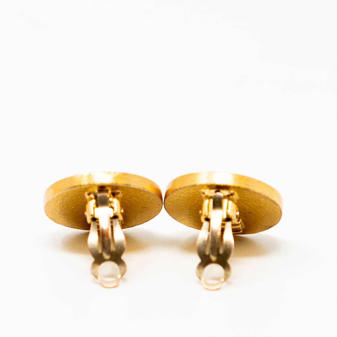 Chanel Vintage Red Button Clip On Earrings