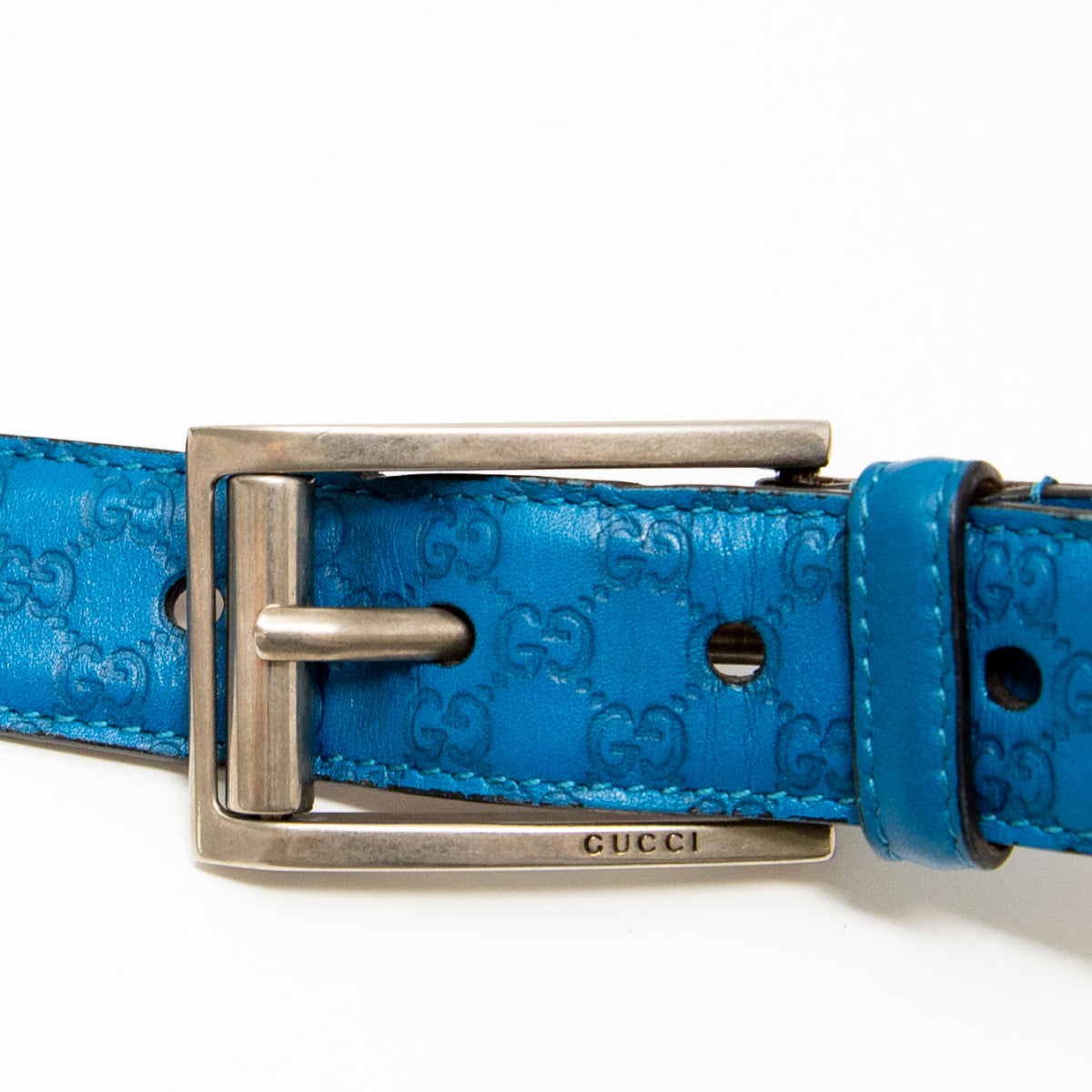 Gucci Blue Guccisima Belt 95
