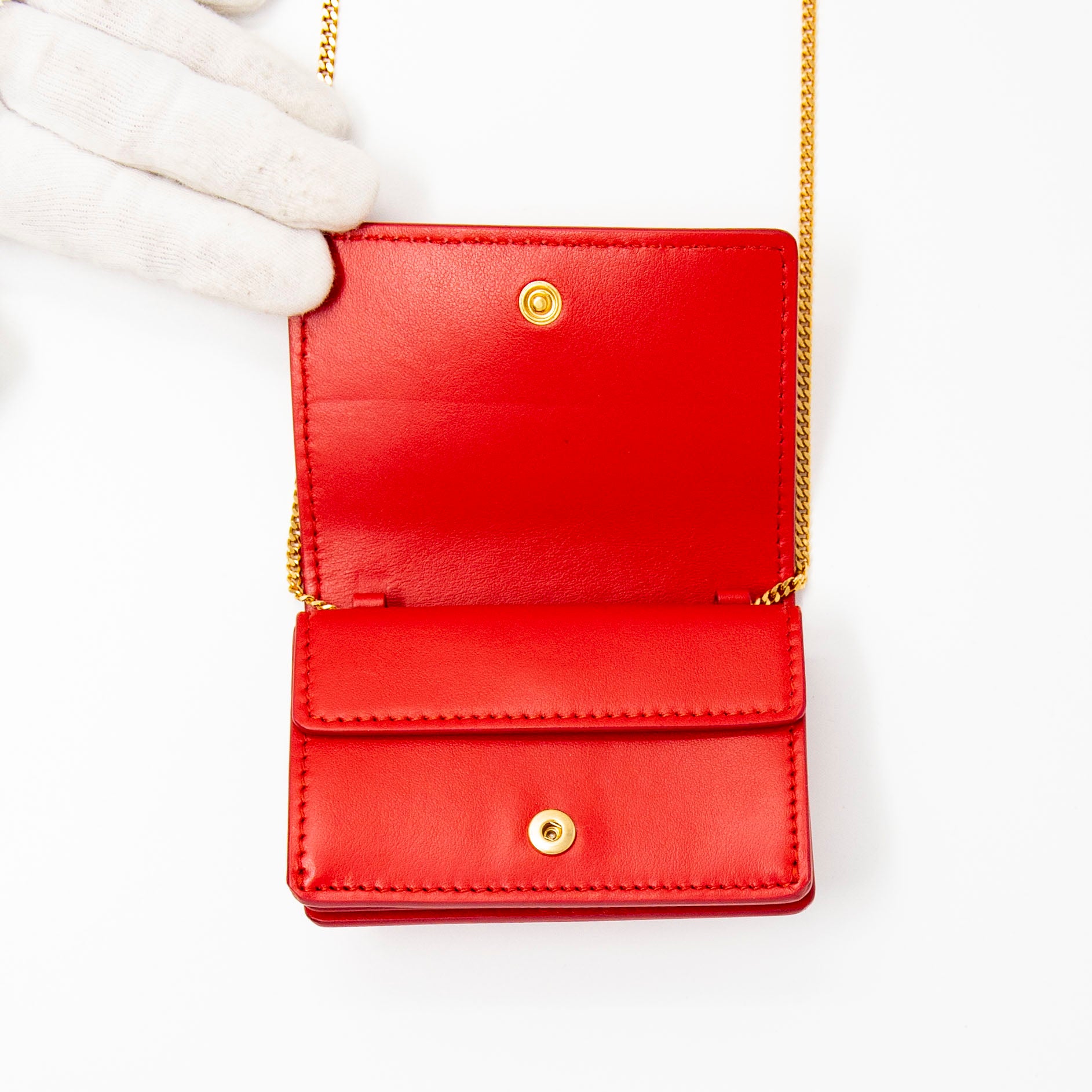 Burberry Red Card Holder On Chain