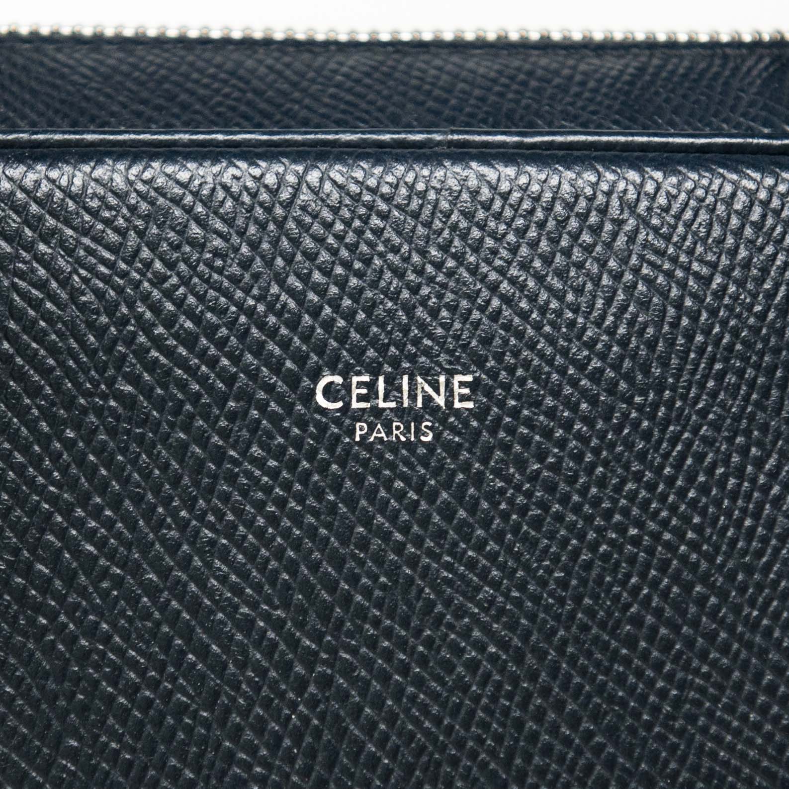 Celine Navy Grained Calfskin Briefcase