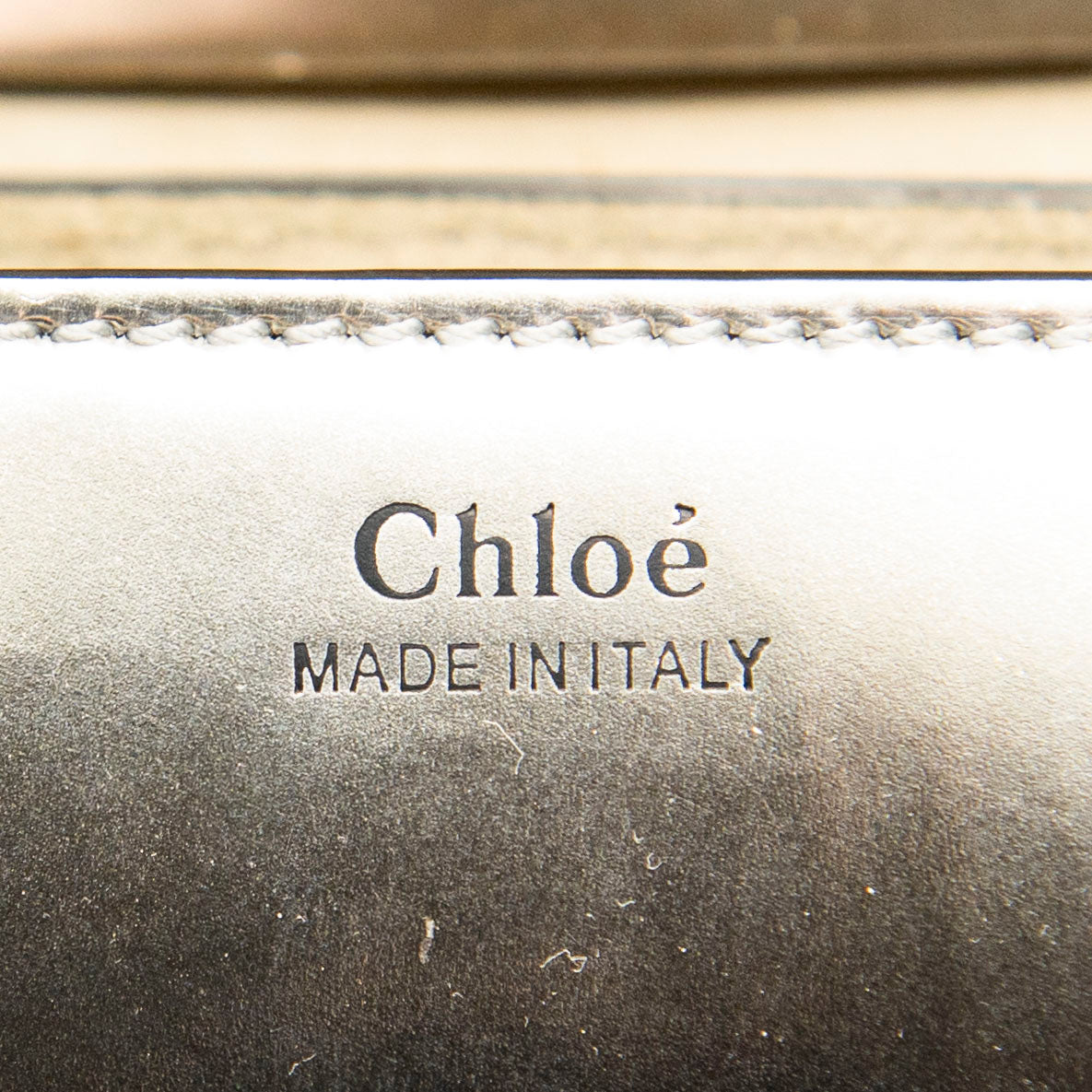 Chloe Metallic Gold Nano Drew Bag