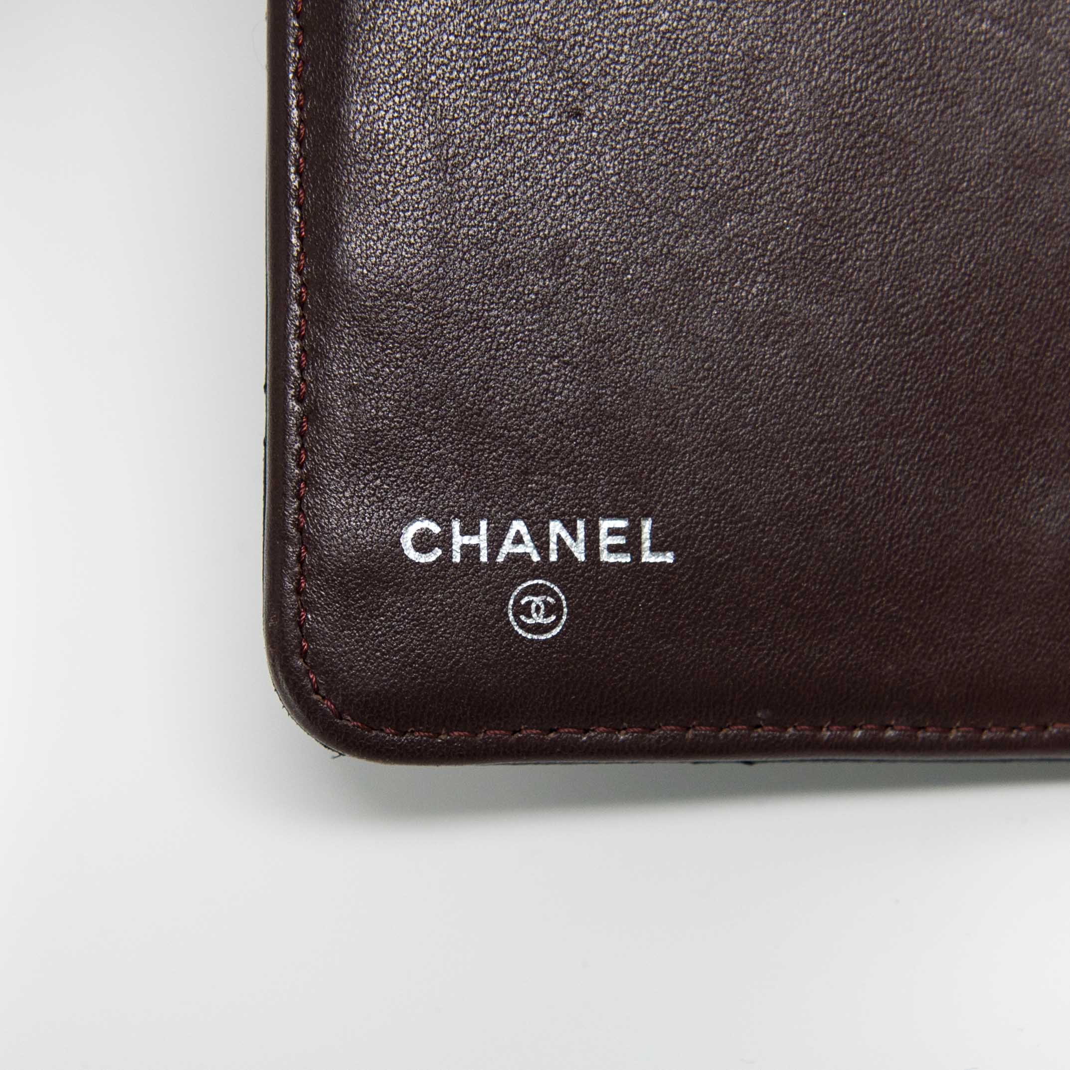 Chanel Black Lambskin Long Flap Wallet